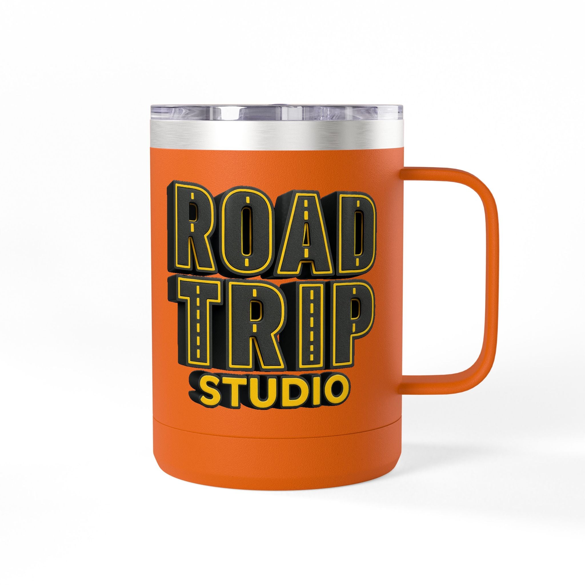 Road Trip Studio 15oz Travel Mug — Highway Text Tumbler