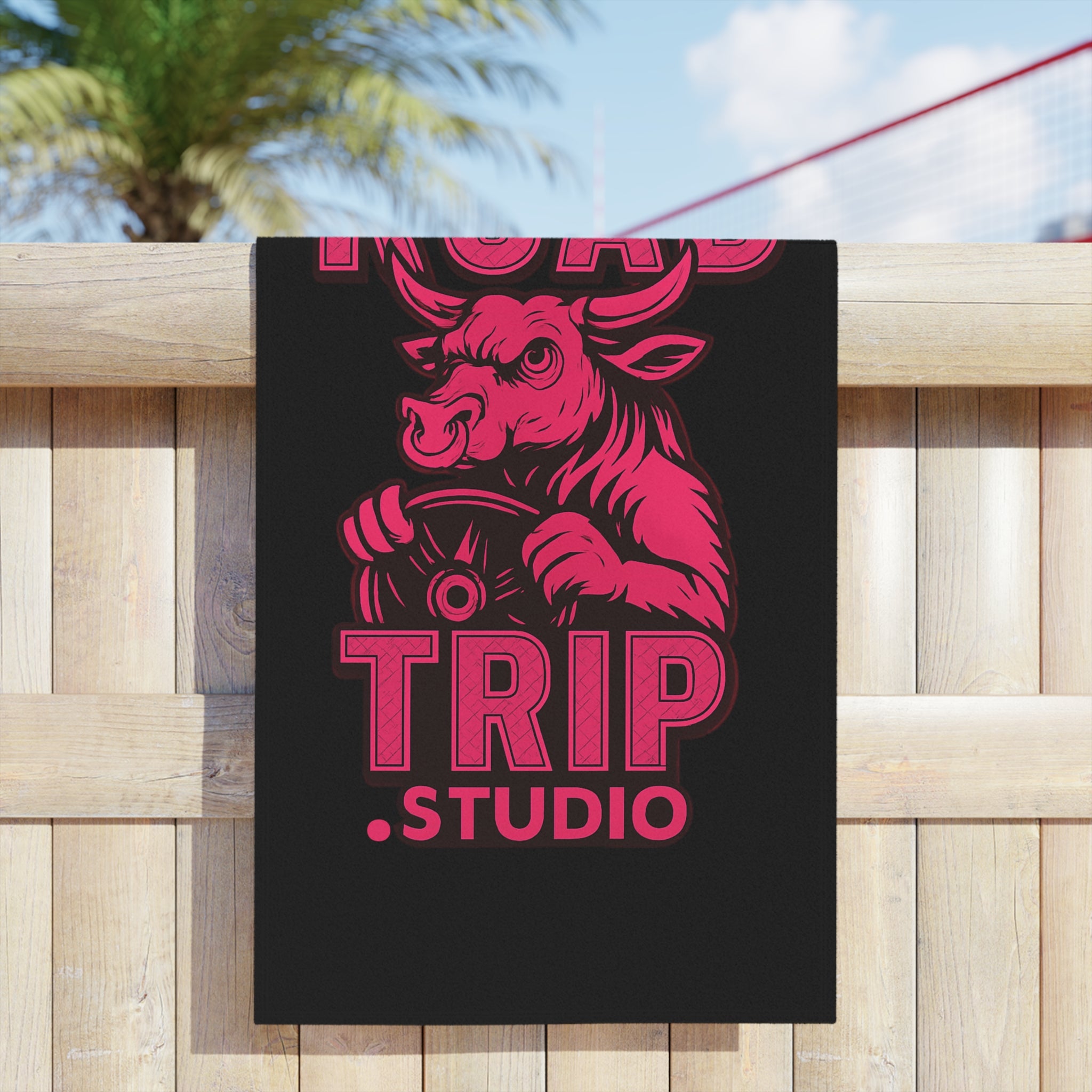 Road Trippin’ Bull Beach Towel