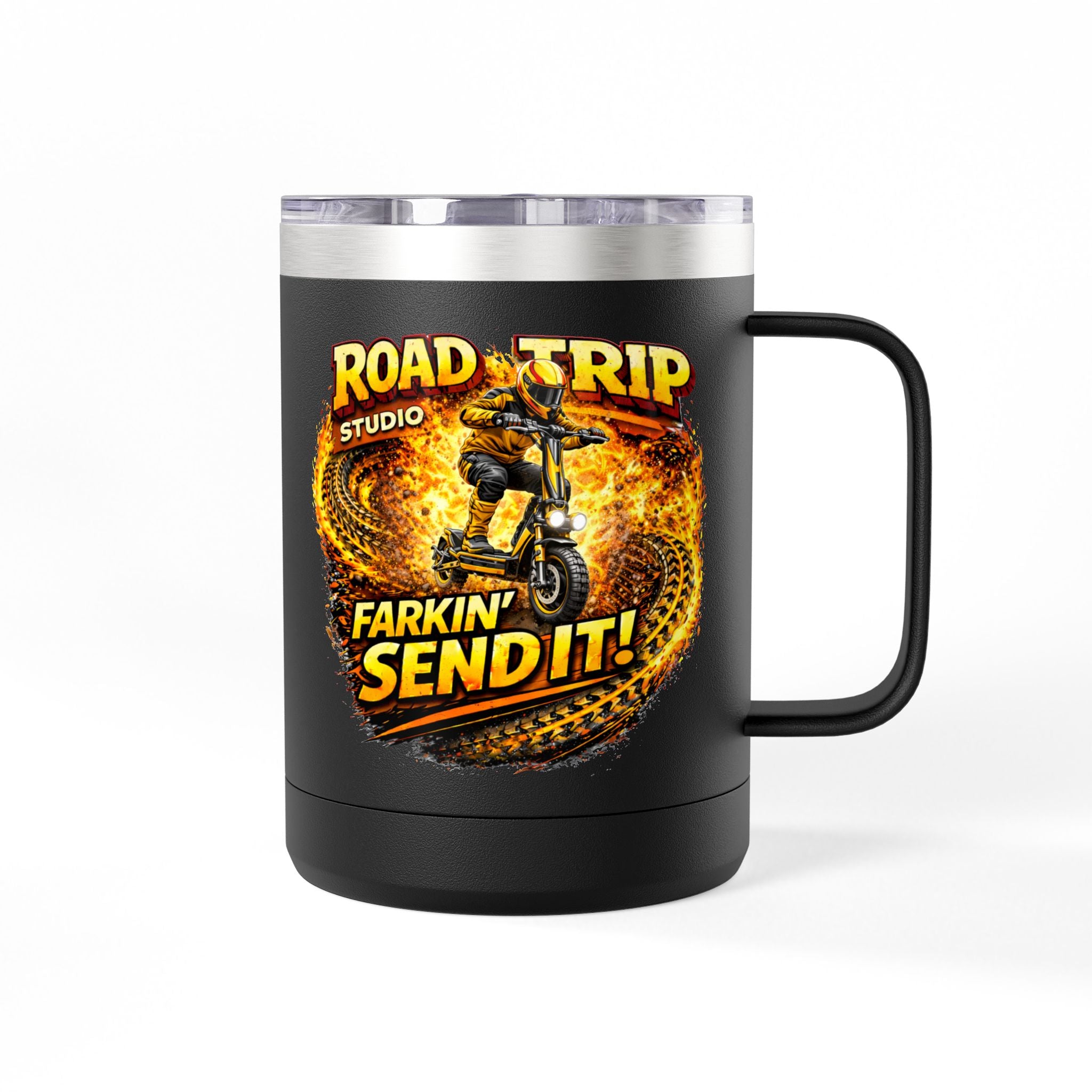 Farkin’ Send It Electric Scooter 15oz Travel Mug