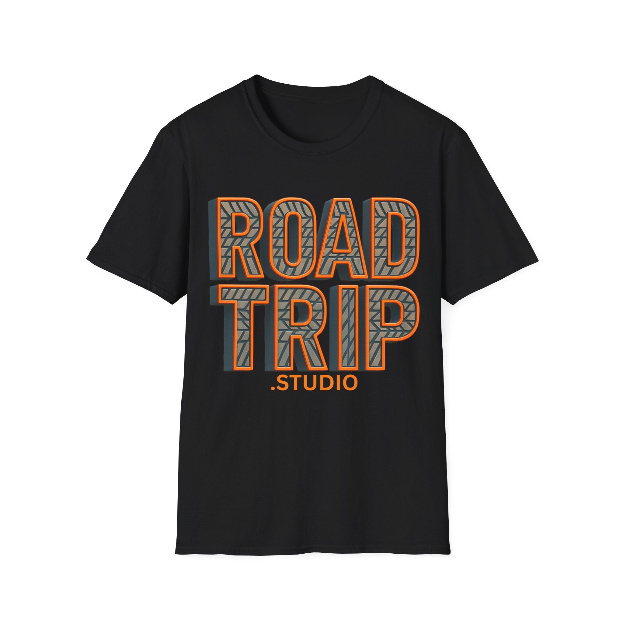 Road Trip Tire Tread Text Logo T-Shirt — Official Road Trip Merch