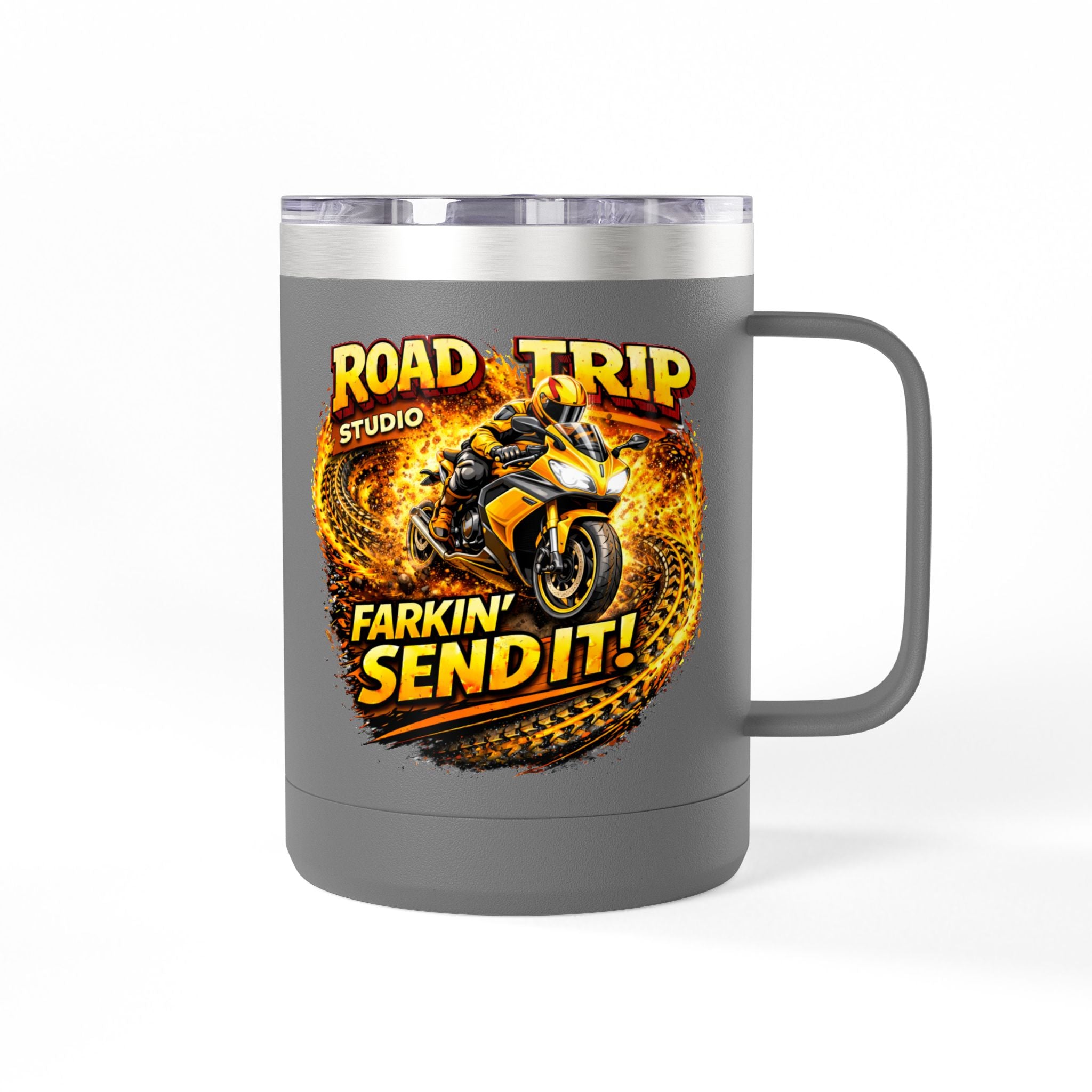 Farkin’ Send It Road Bike 15oz Travel Mug