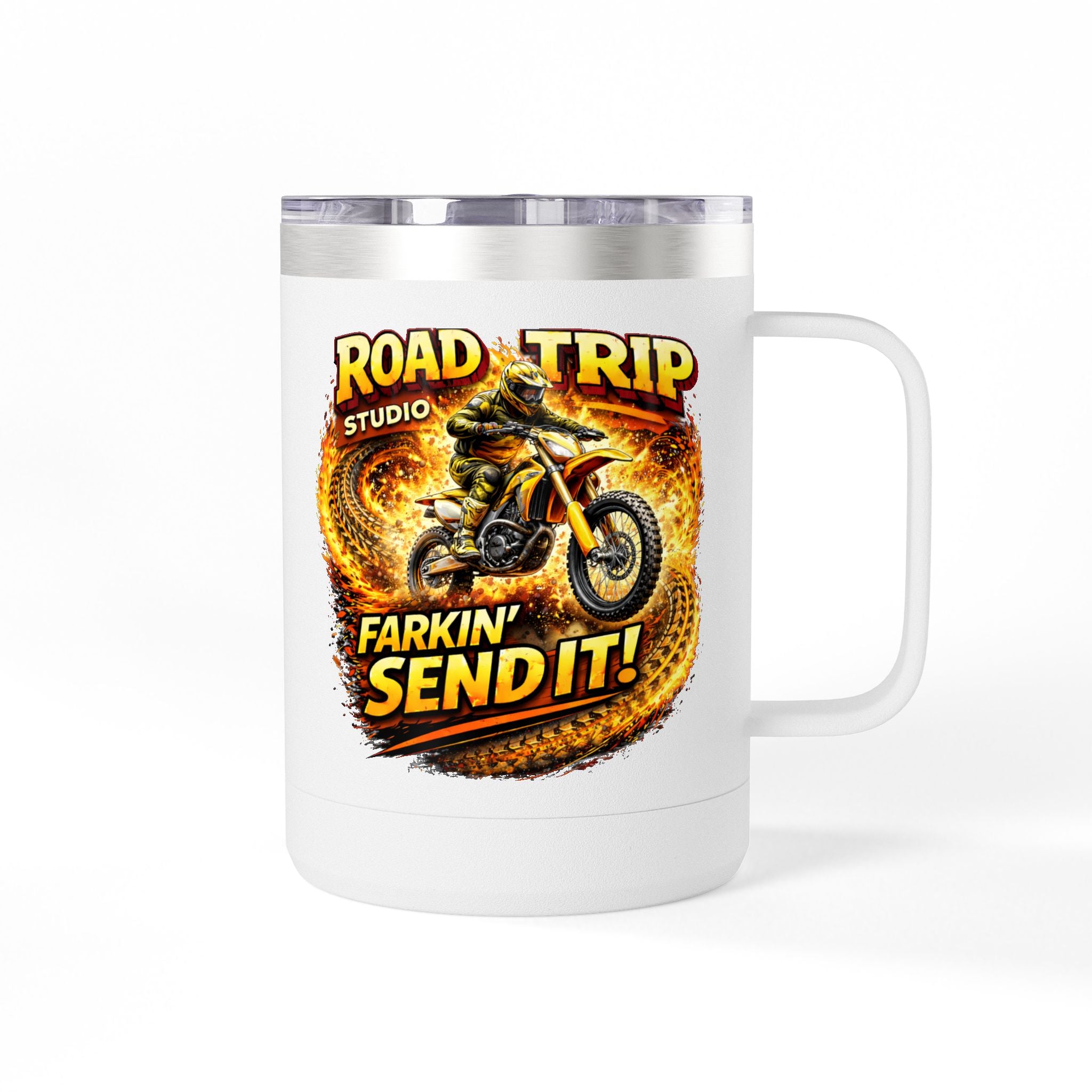 Farkin’ Send It Motocross 15oz Travel Mug