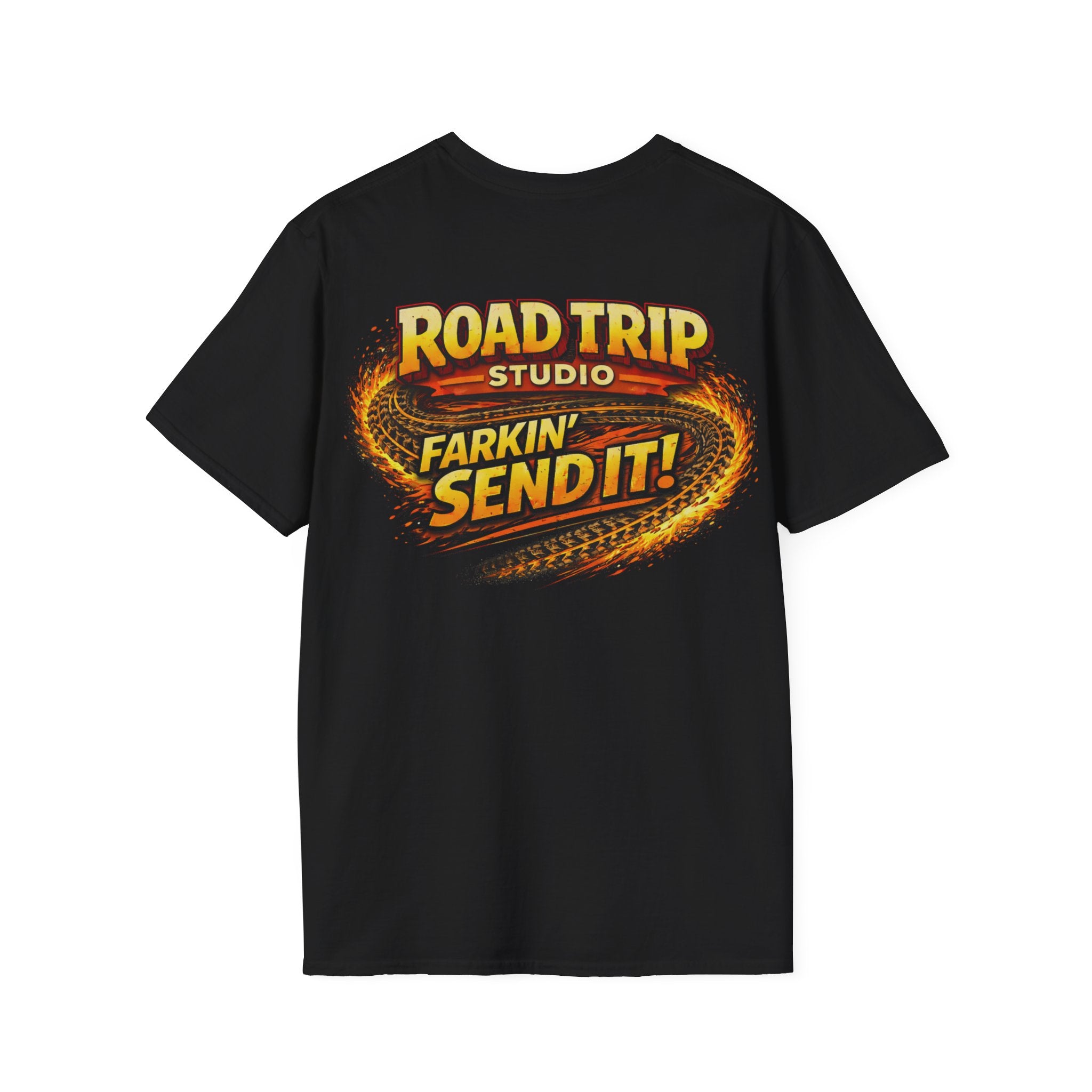 Road Trip Studio - Farkin Send It Logo T-Shirt (Back2Front) — Official Road Trip Merch
