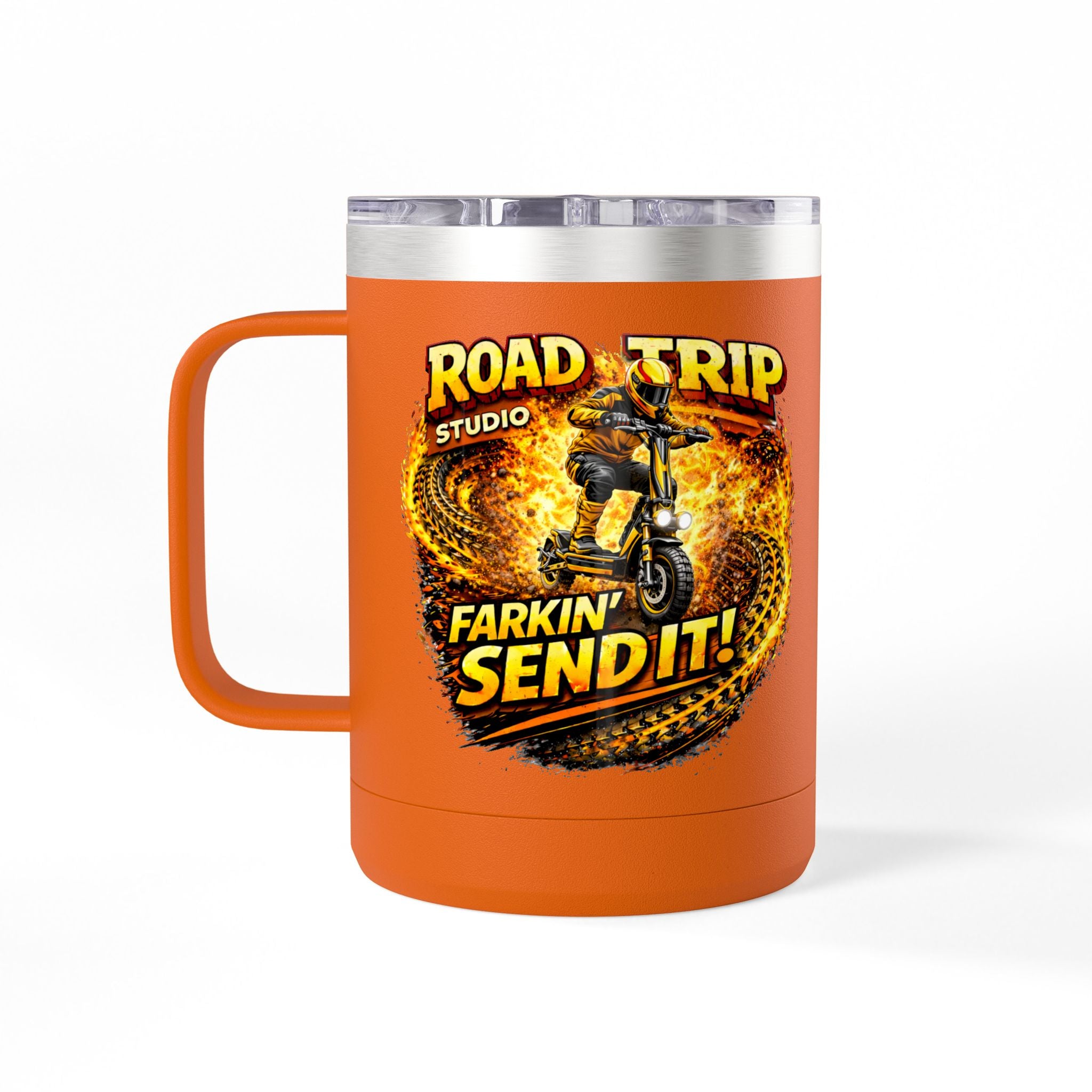 Farkin’ Send It Electric Scooter 15oz Travel Mug