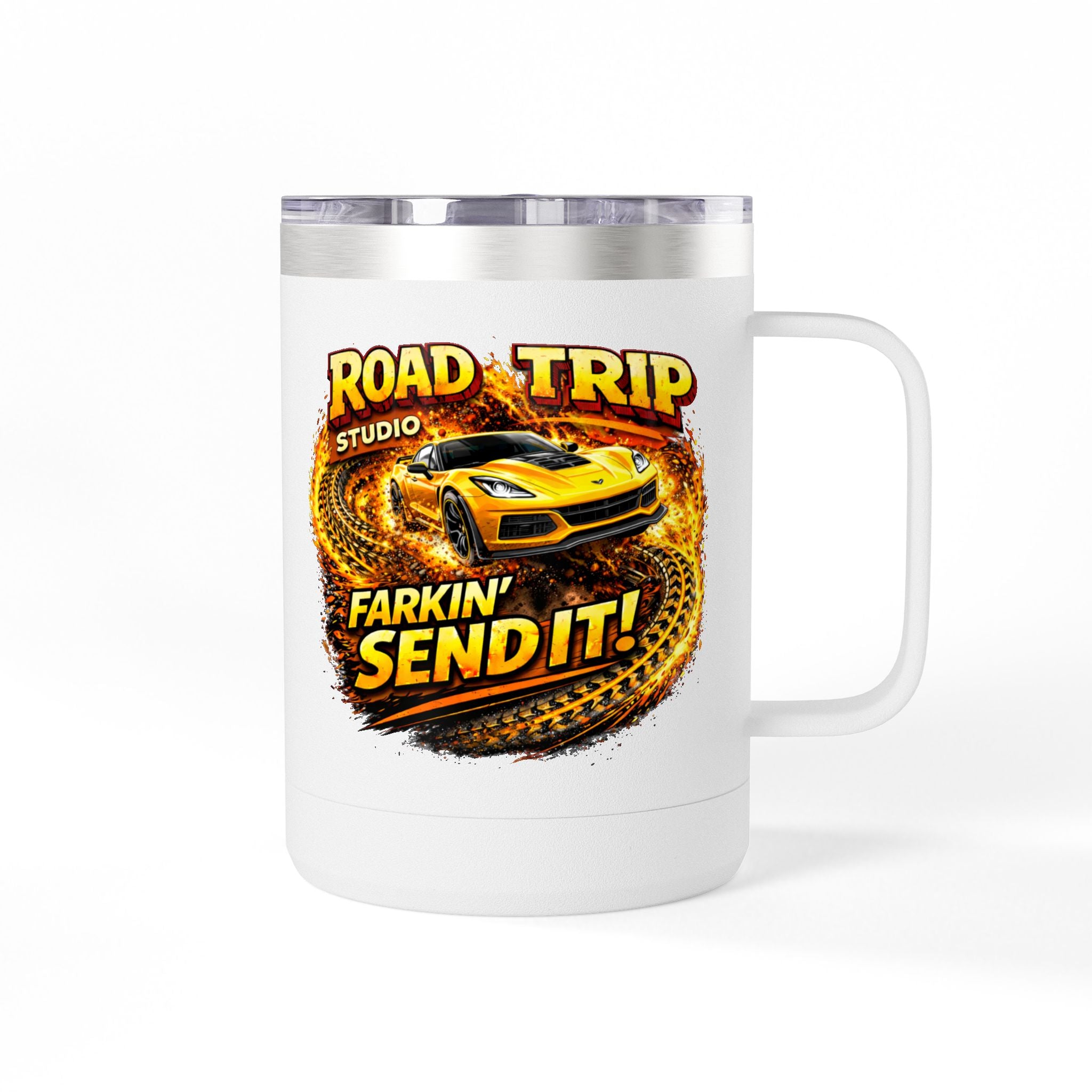 Farkin’ Send It Sports Car 15oz Travel Mug