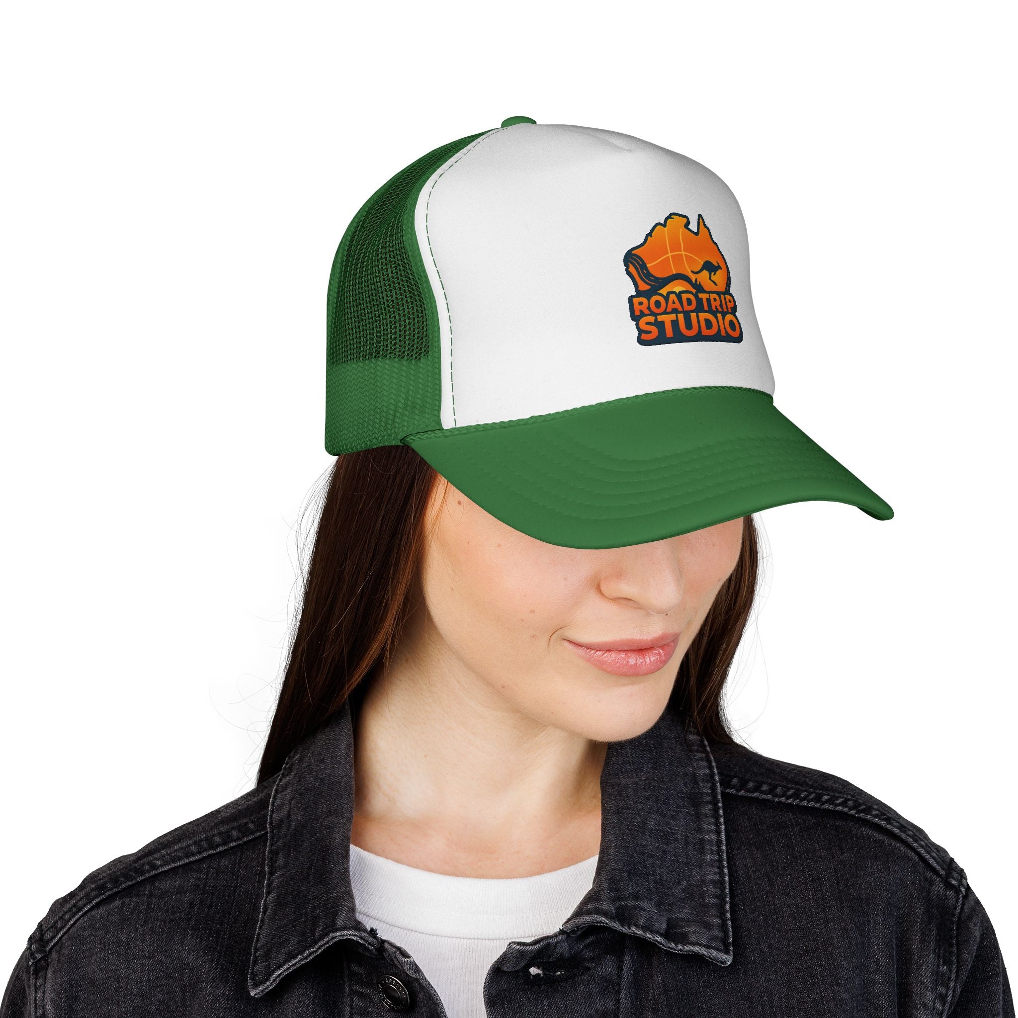 Road Trip Studio Trucker Cap — Aussie Map Logo Mesh Hat