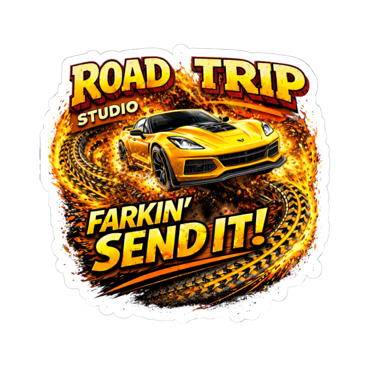 Farkin’ Send It Sports Car Sticker