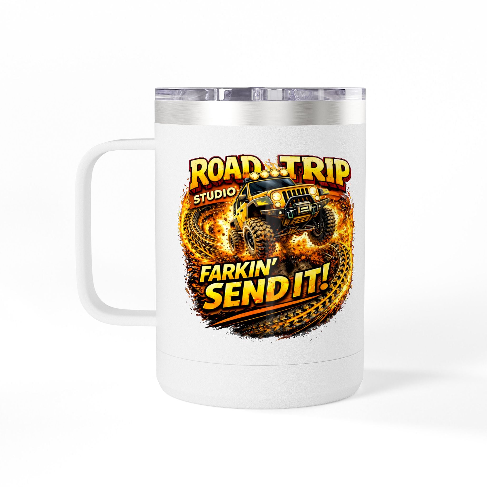 Farkin’ Send It Off-Road Jeep 15oz Travel Mug