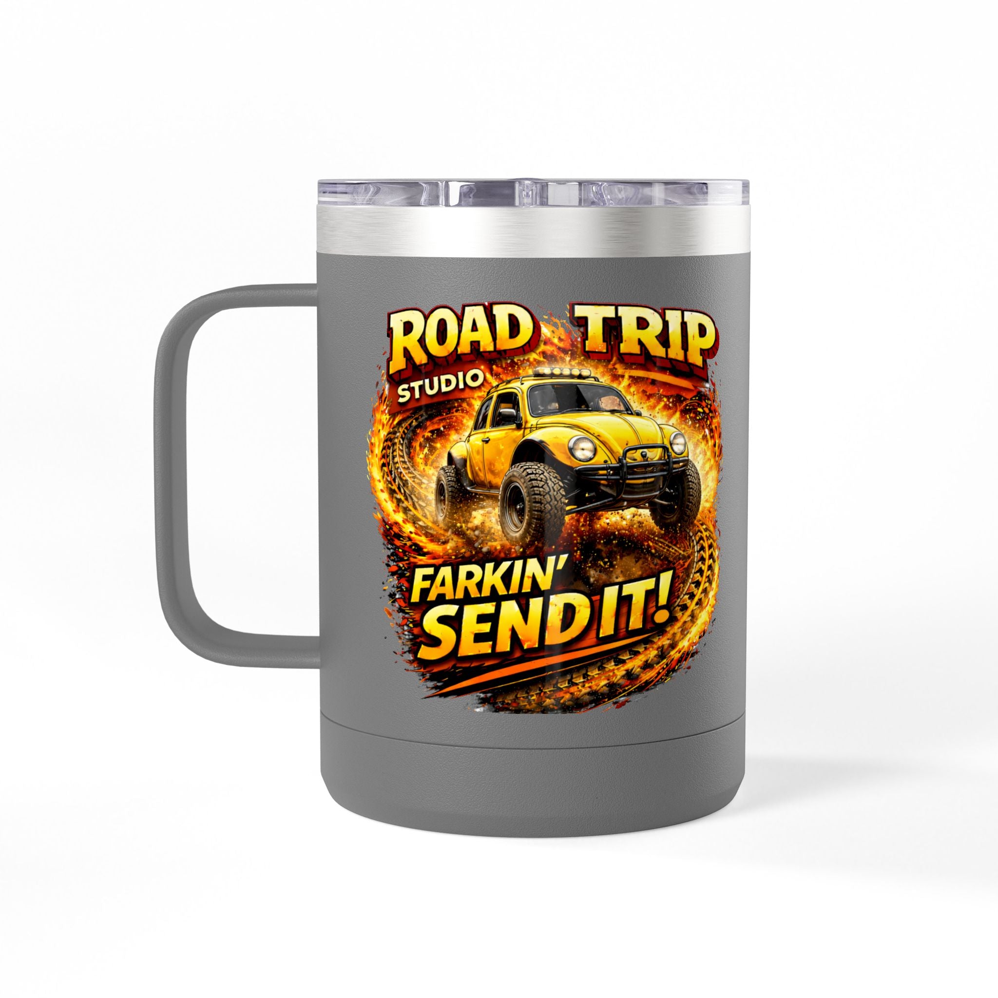 Farkin’ Send It Beetle Buggy 15oz Travel Mug