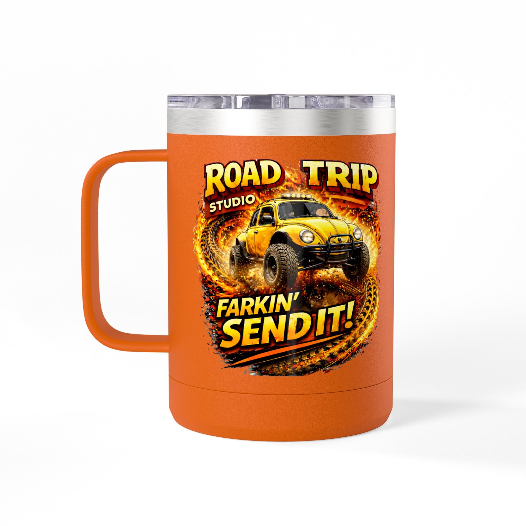 Farkin’ Send It Beetle Buggy 15oz Travel Mug