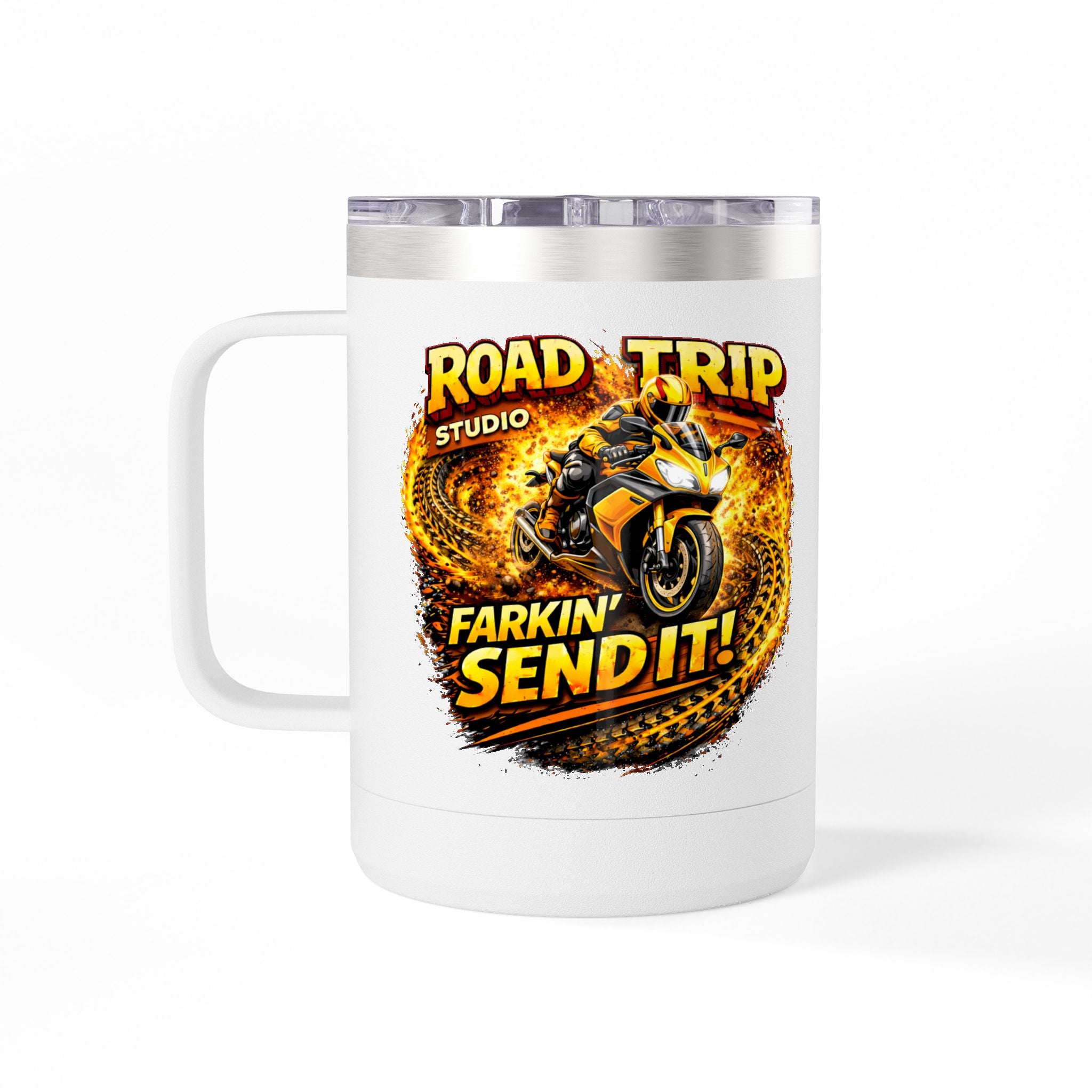 Farkin’ Send It Road Bike 15oz Travel Mug