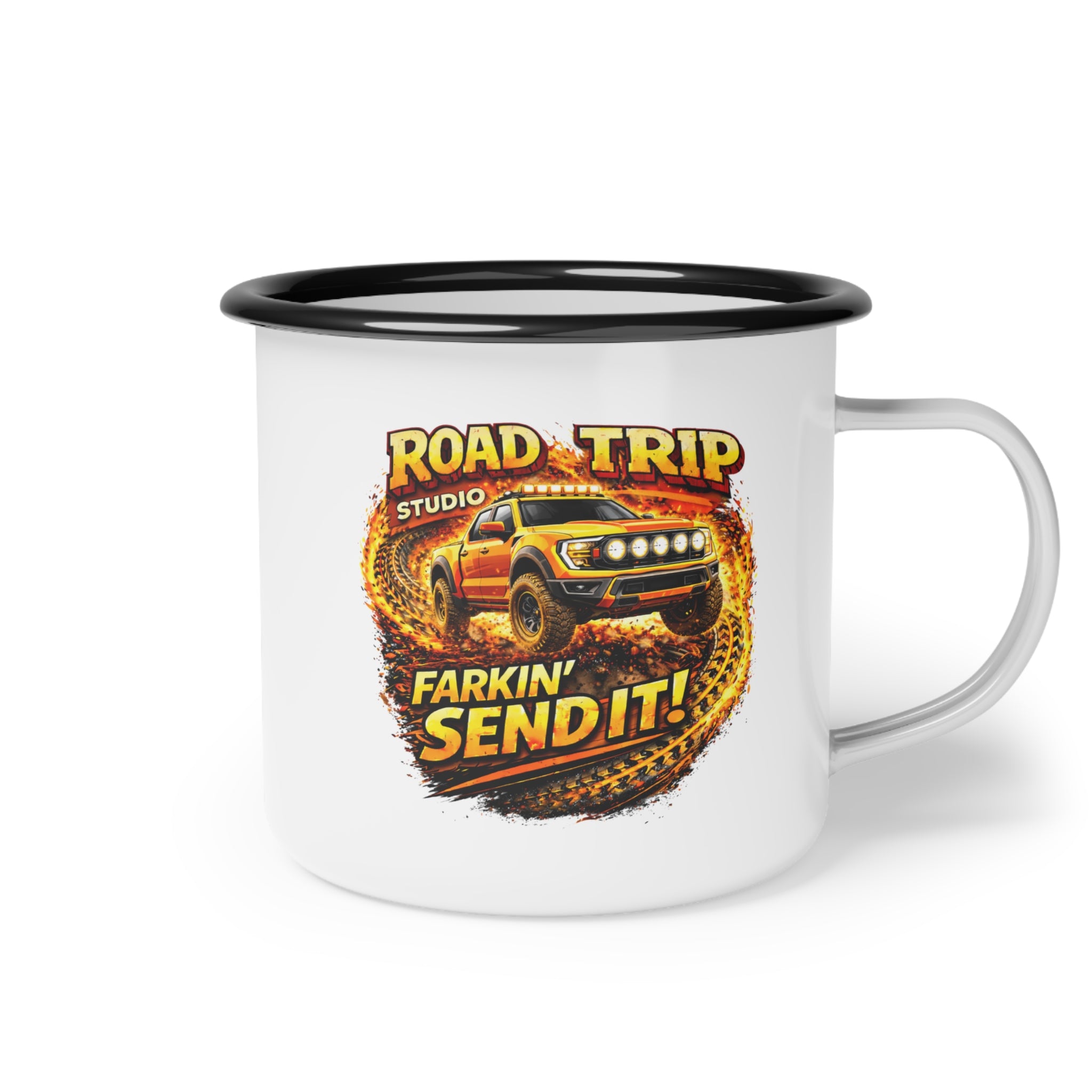 Farkin’ Send It Off-Road Ute Enamel Camp Cup