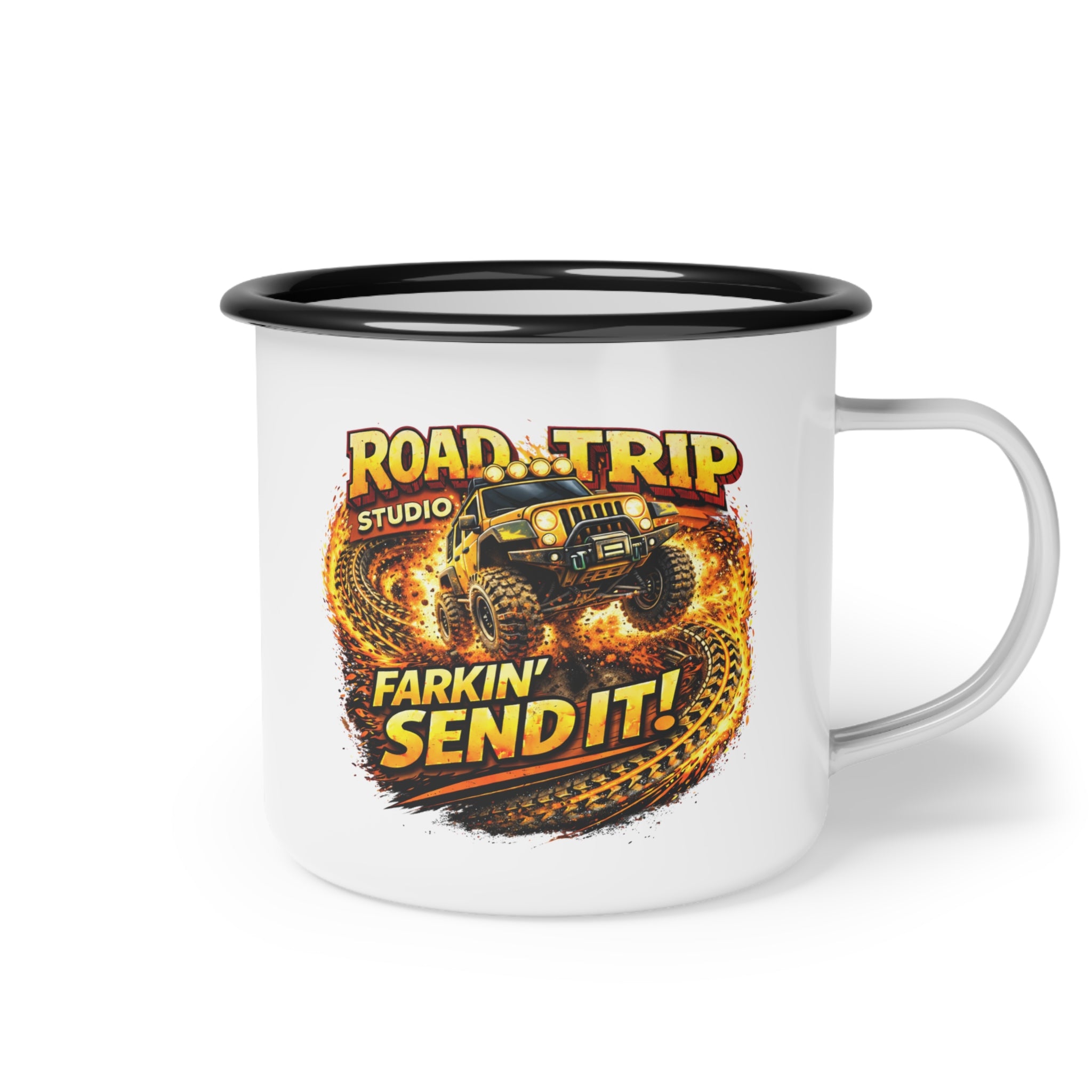 Farkin’ Send It Off-Road Jeep Enamel Camp Cup