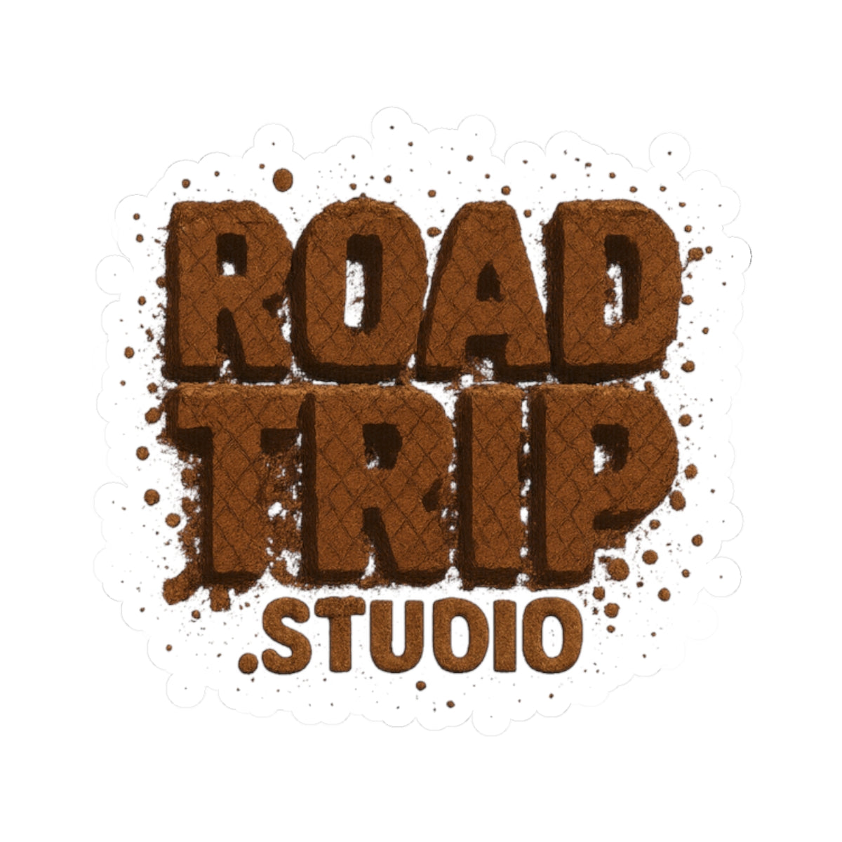 Road Trip Mud Splatter Text Stickers