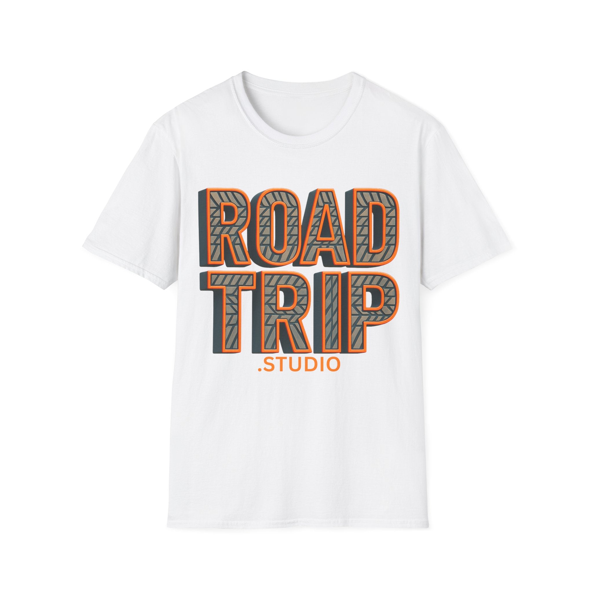 Road Trip Tire Tread Text Logo T-Shirt — Official Road Trip Merch