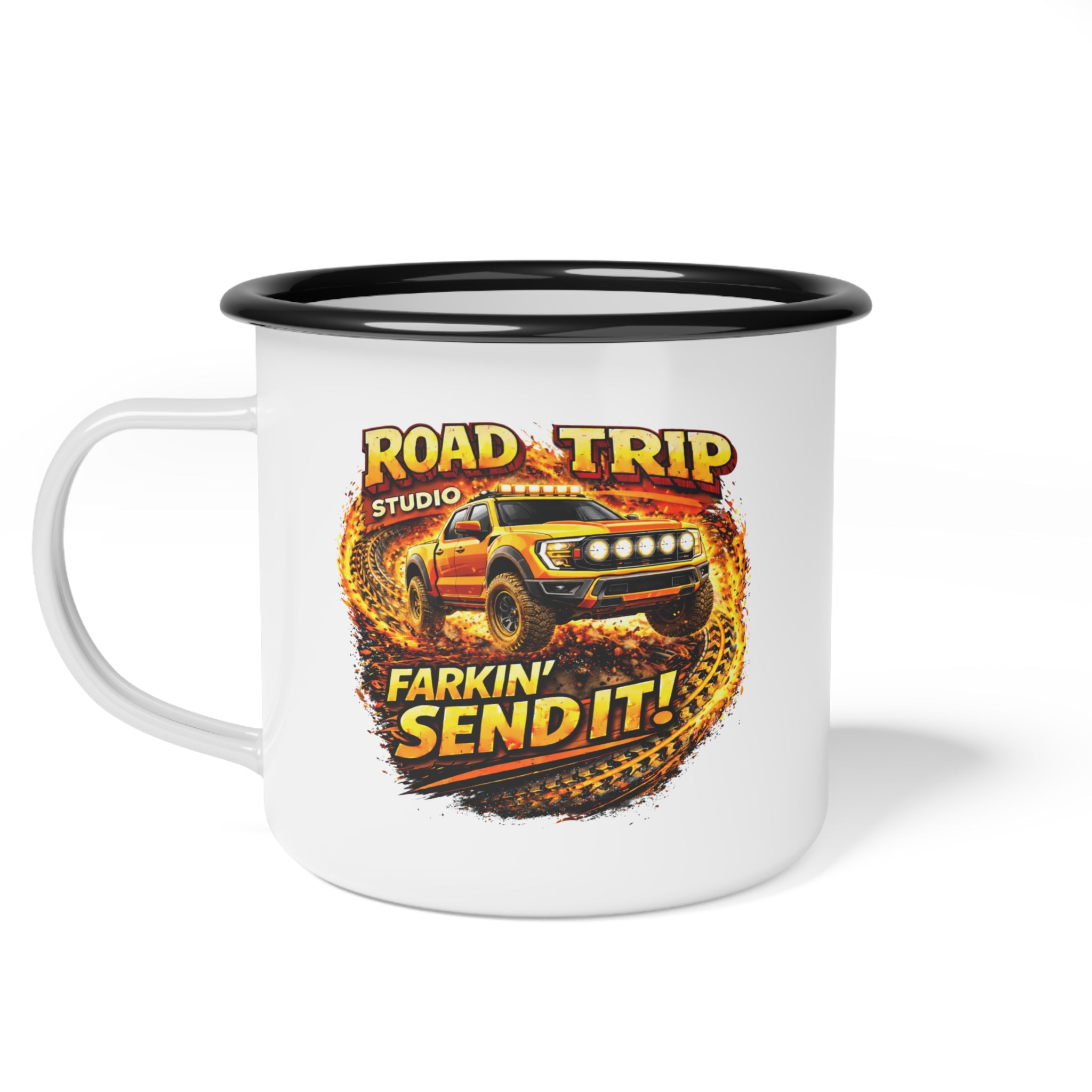 Farkin’ Send It Off-Road Ute Enamel Camp Cup