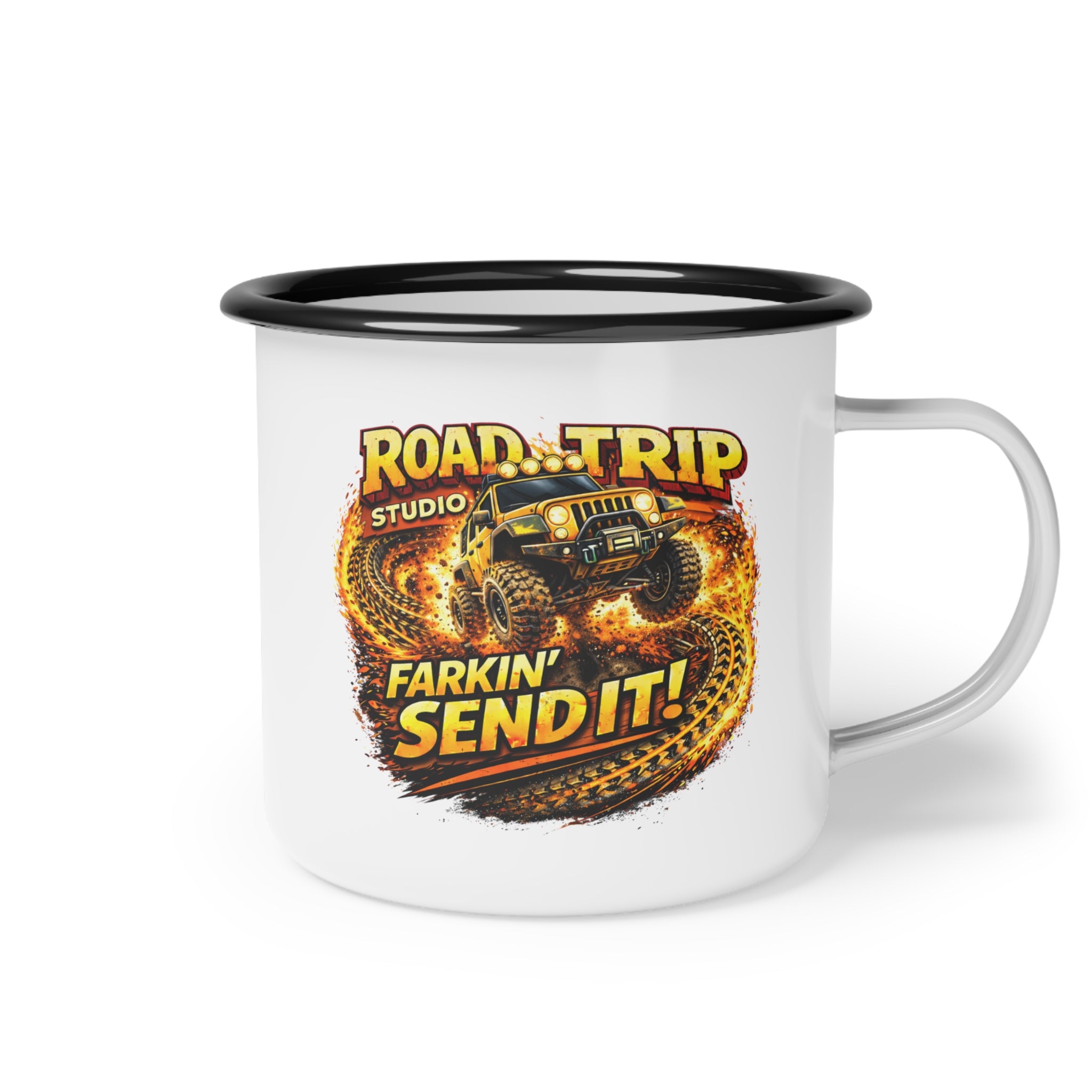 Farkin’ Send It Off-Road Jeep Enamel Camp Cup