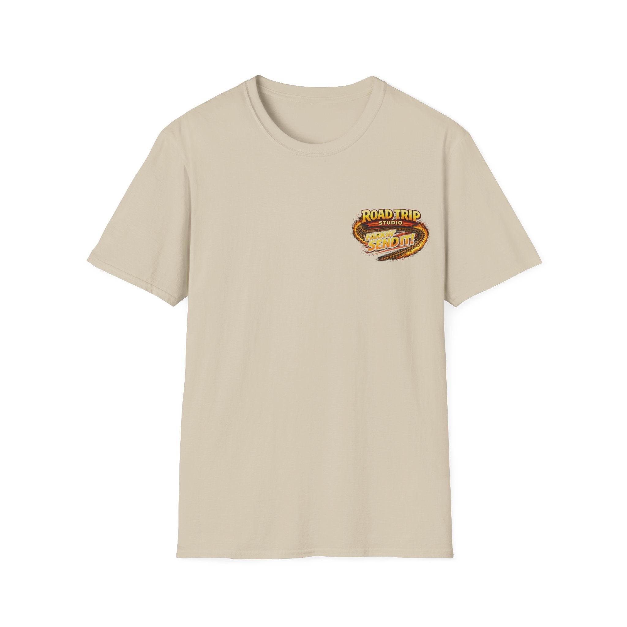 Road Trip Studio - Farkin Send It Logo T-Shirt (Back2Front) — Official Road Trip Merch