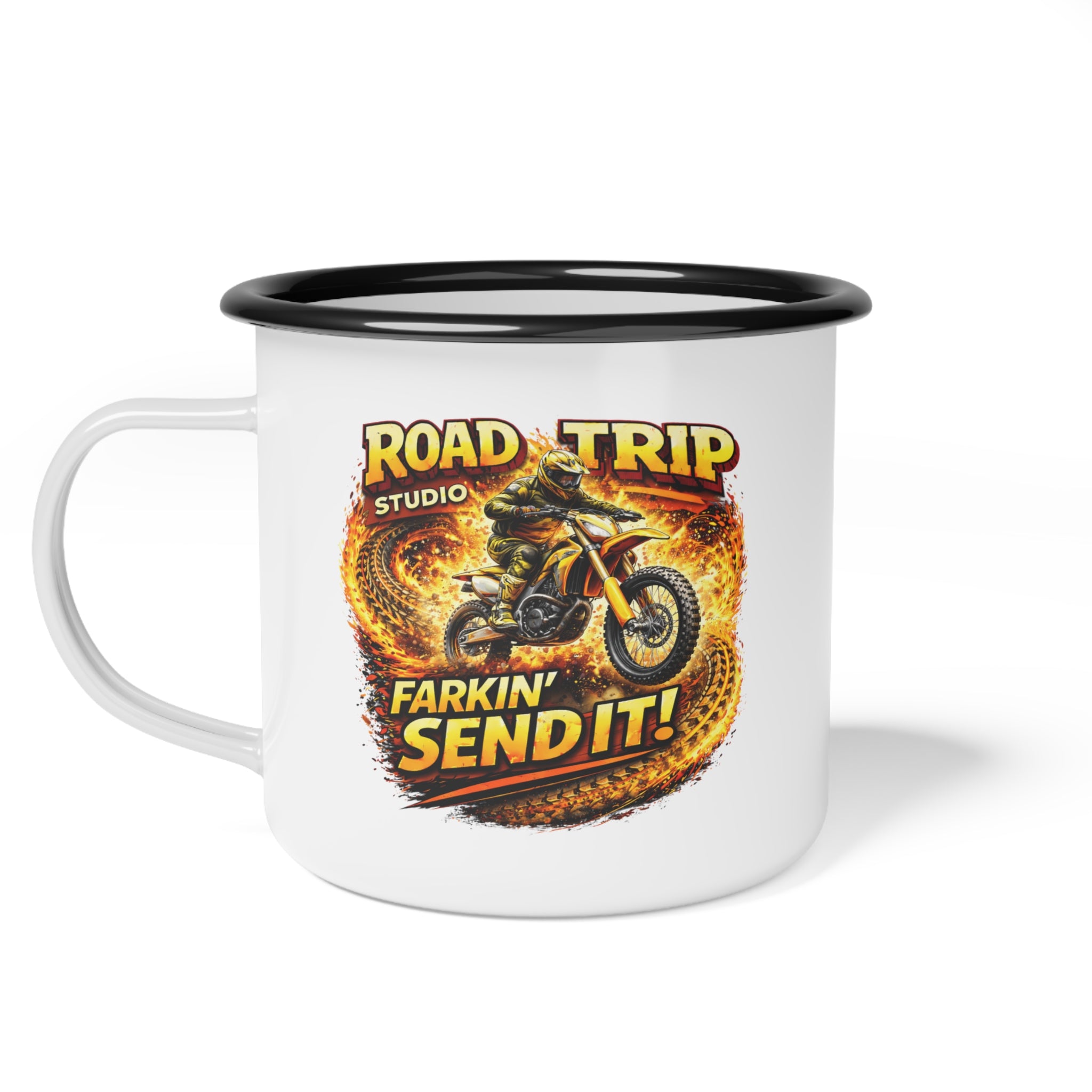 Farkin’ Send It Motocross Enamel Camp Cup