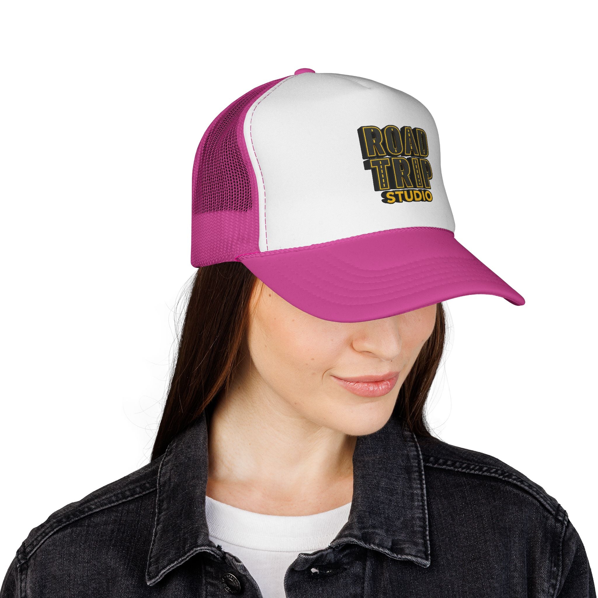 Road Trip Studio Trucker Cap — Highway Text Mesh Hat