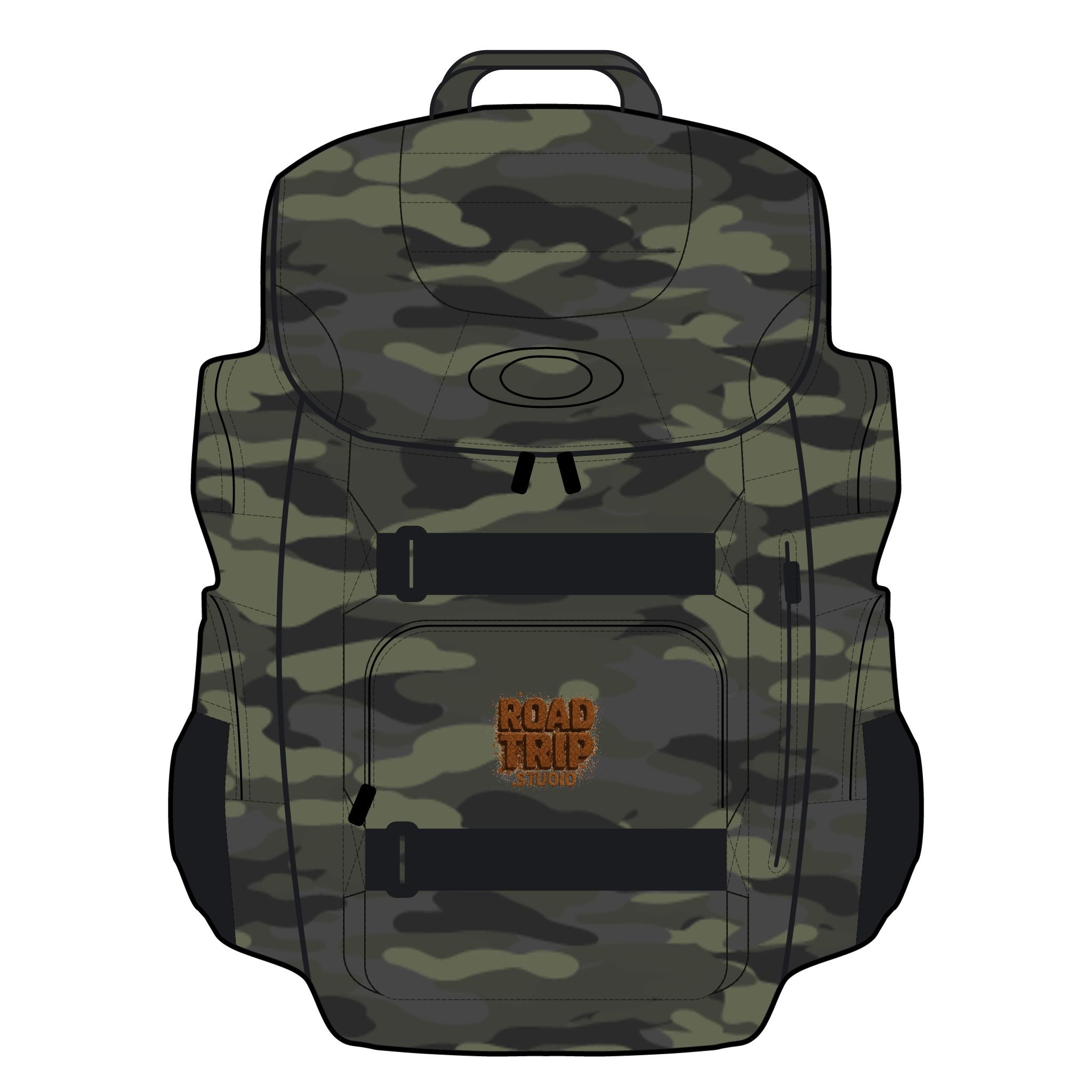 Oakley Enduro 2.0 30L Road Trip Backpack — Mud Splatter Text Logo (Black or Camo)