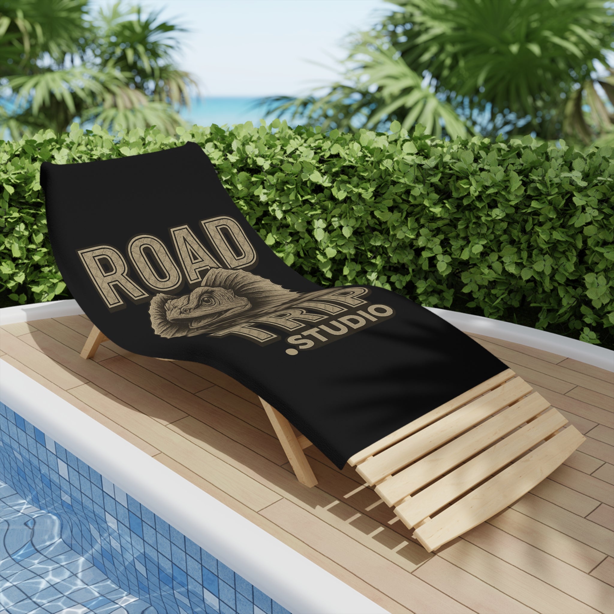 Road Trippin’ Frilled Neck Lizard Beach Towel