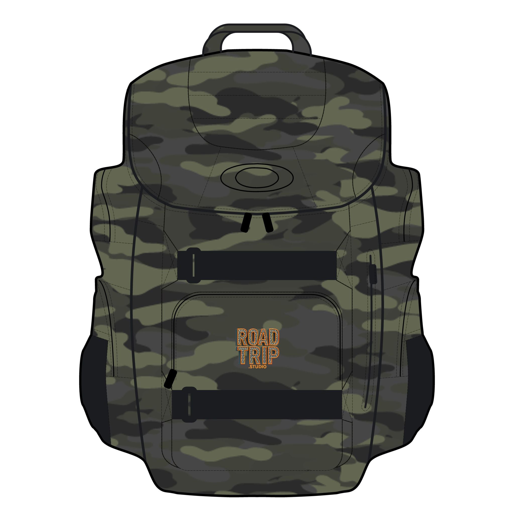 Oakley Enduro 2.0 30L Road Trip Backpack — Neon Tyre Tread Text Logo (Black or Camo)