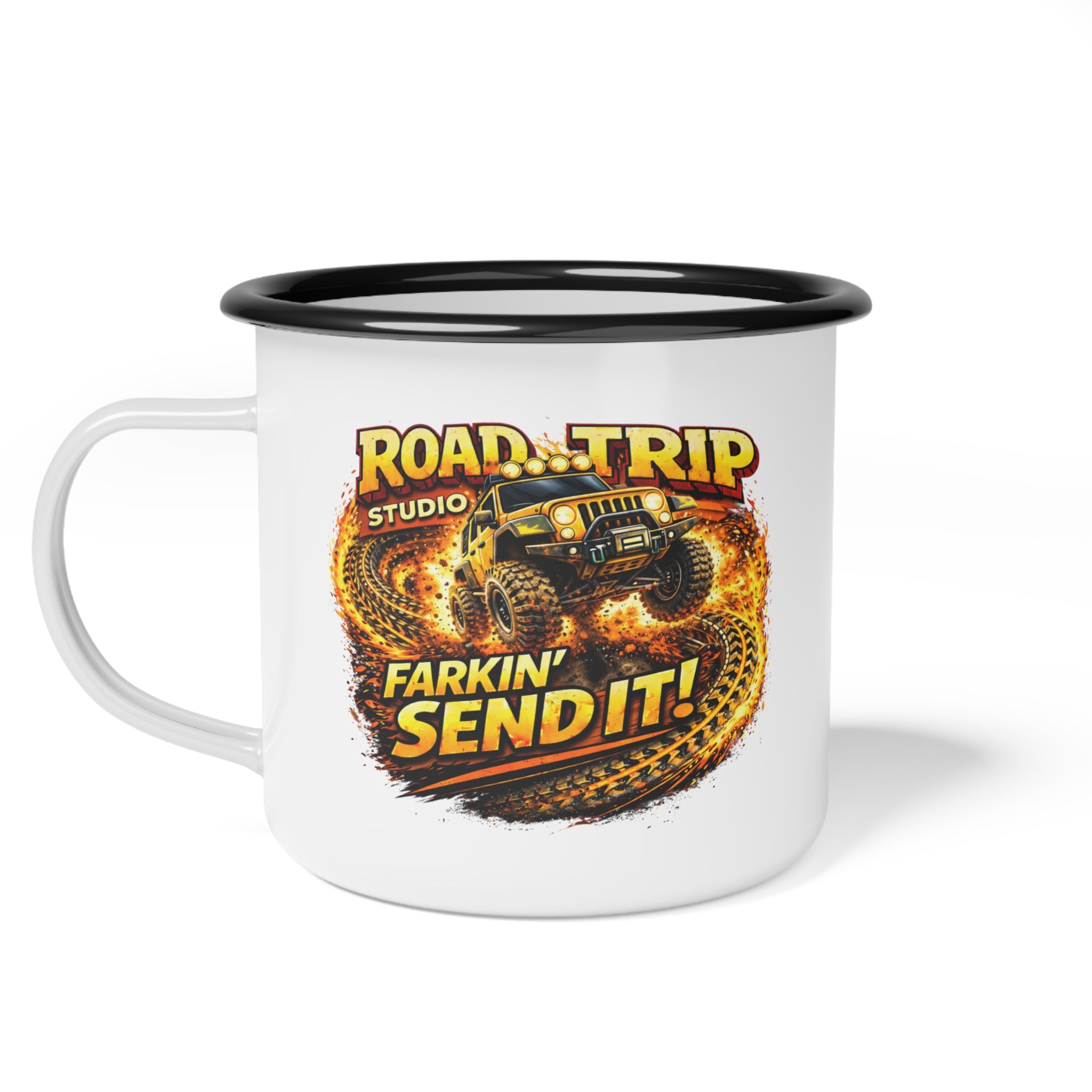 Farkin’ Send It Off-Road Jeep Enamel Camp Cup
