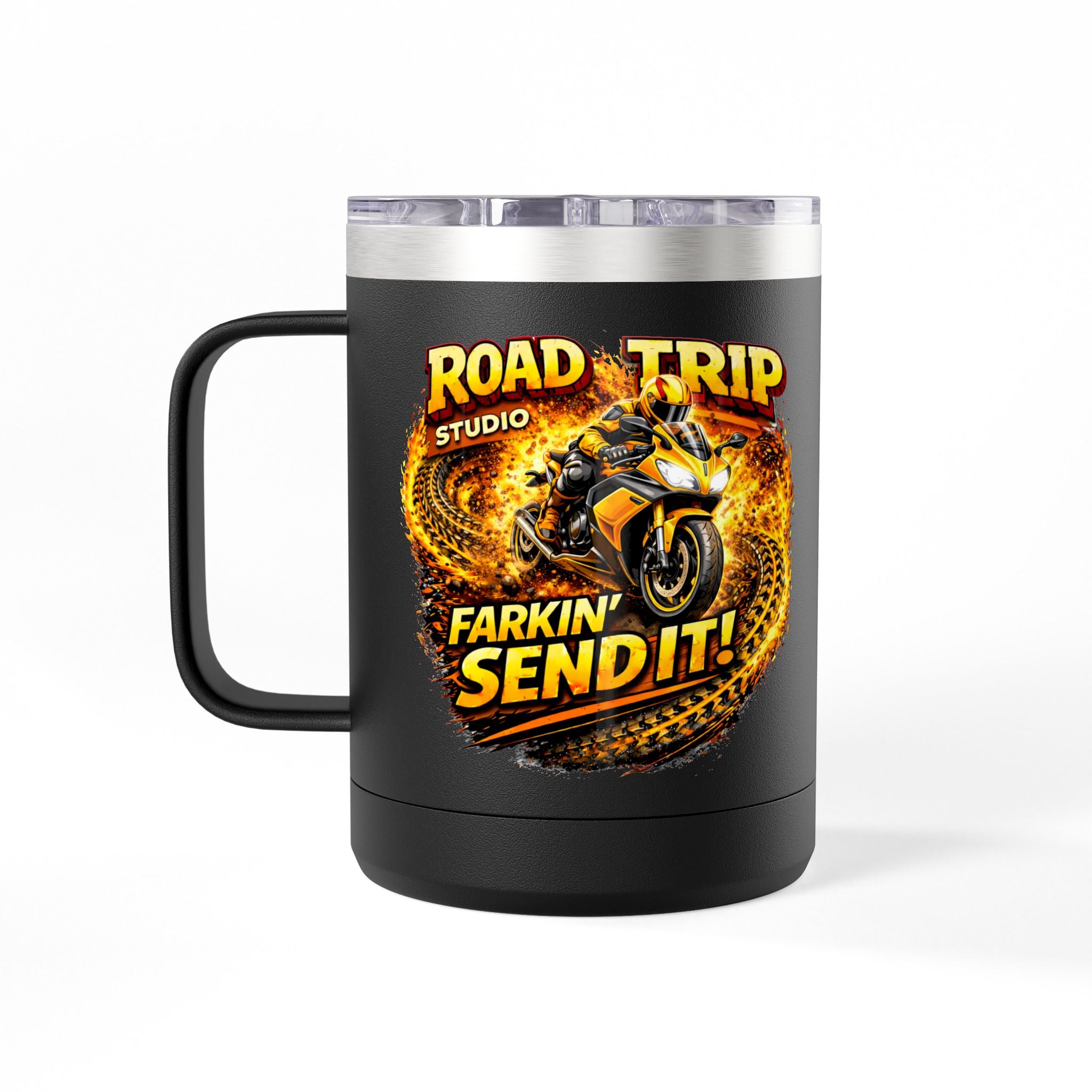 Farkin’ Send It Road Bike 15oz Travel Mug