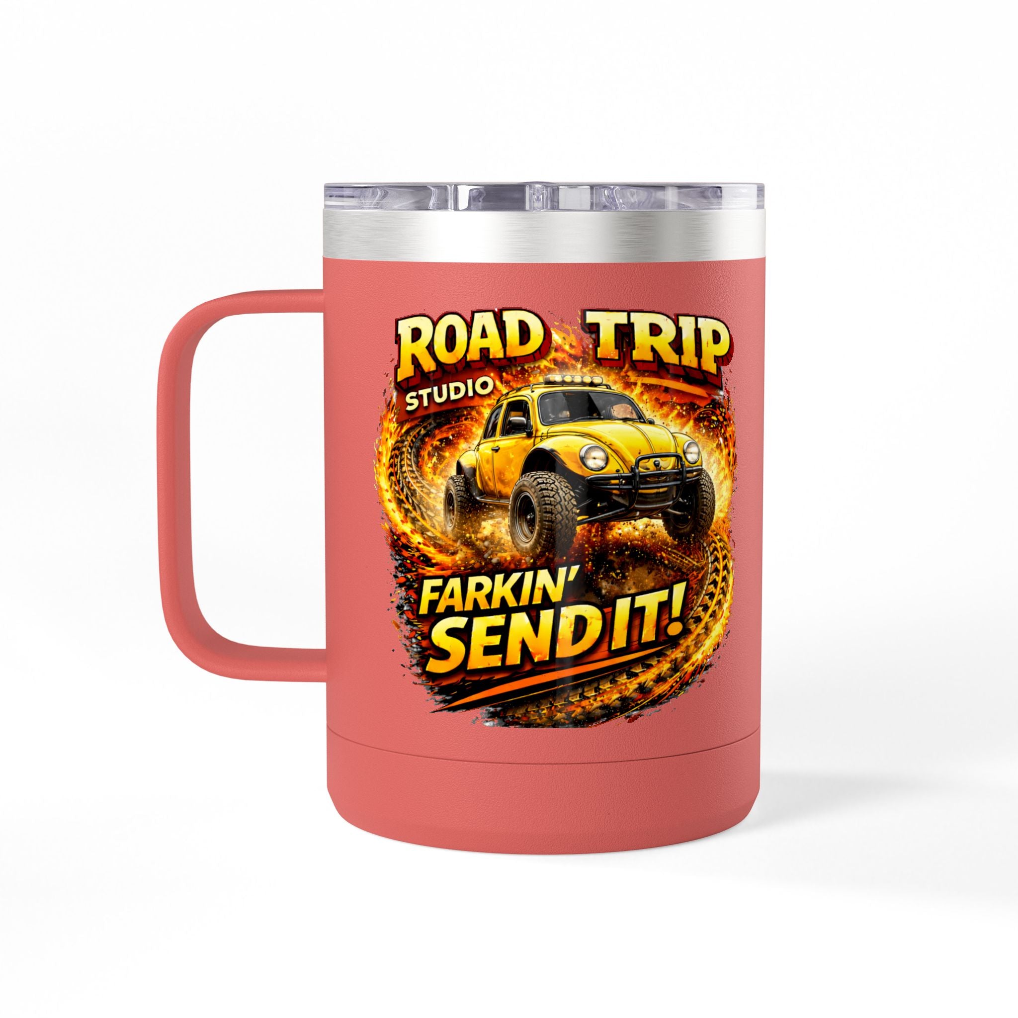 Farkin’ Send It Beetle Buggy 15oz Travel Mug