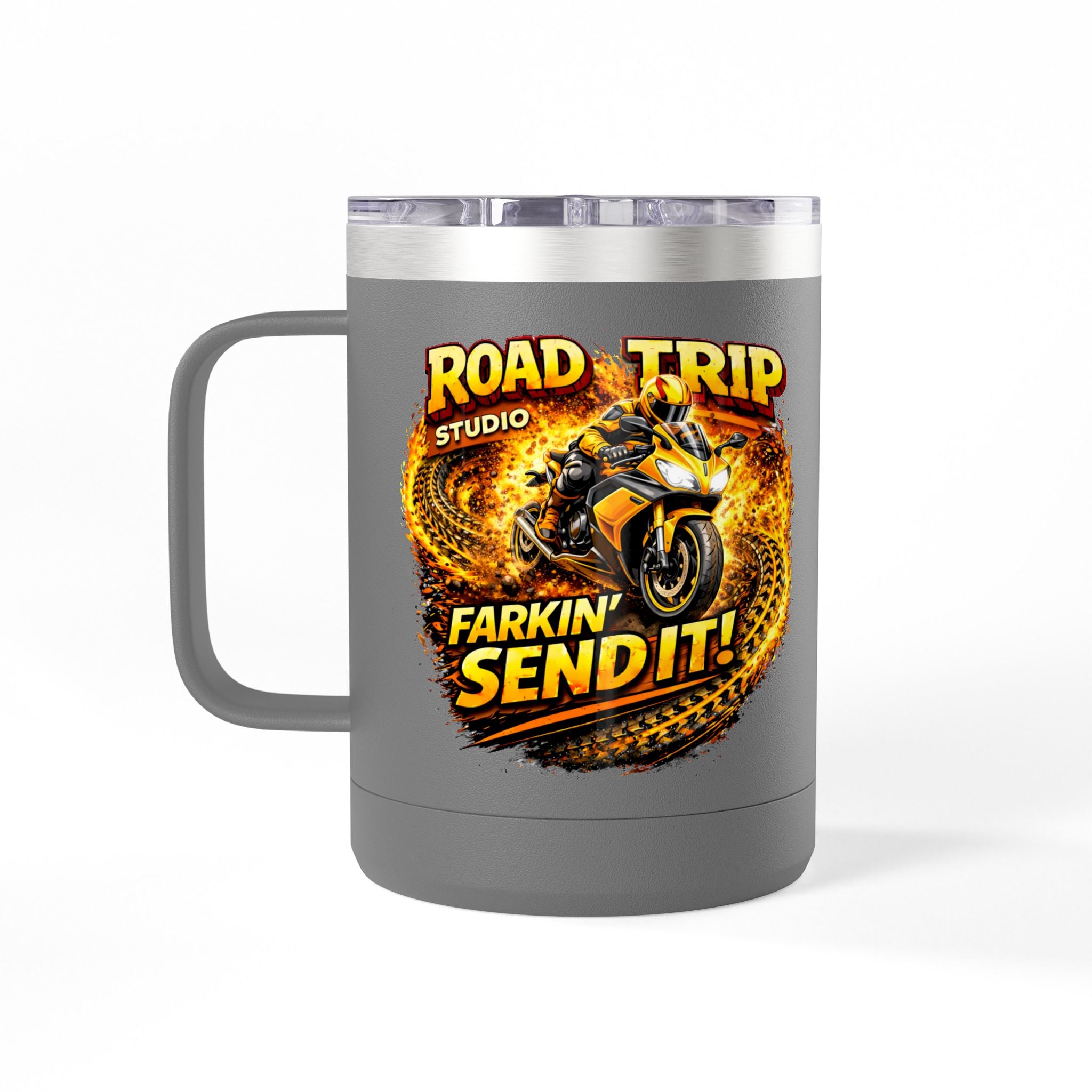 Farkin’ Send It Road Bike 15oz Travel Mug