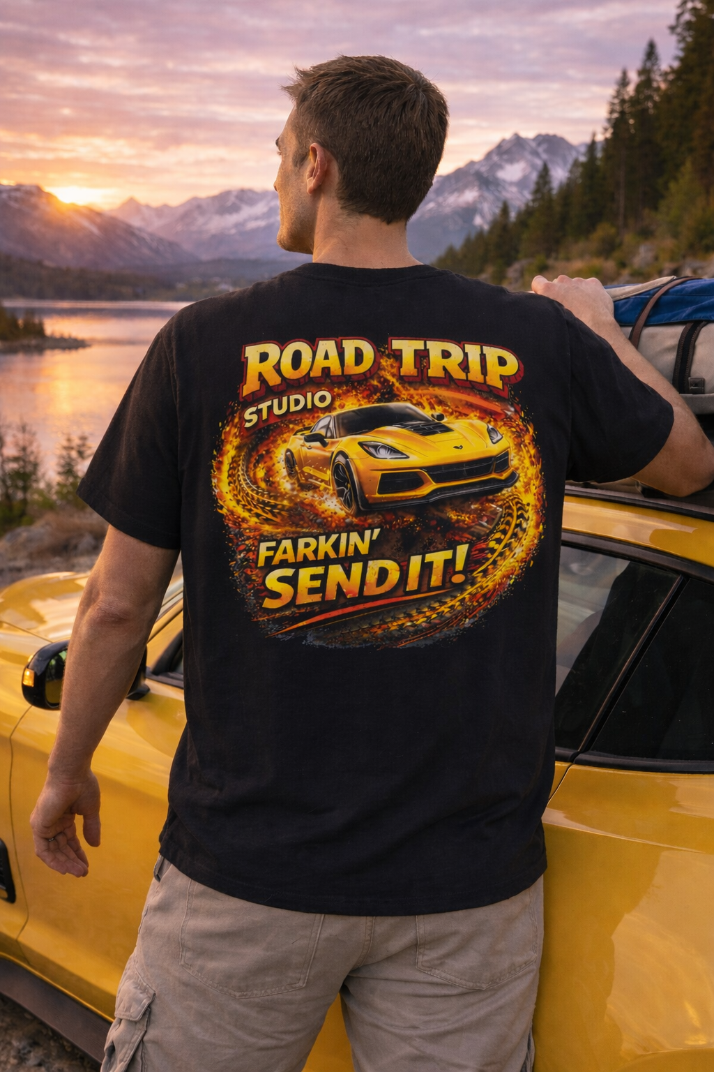 Farkin’ Send It Sports Car T-Shirt - Official Road Trip Merch