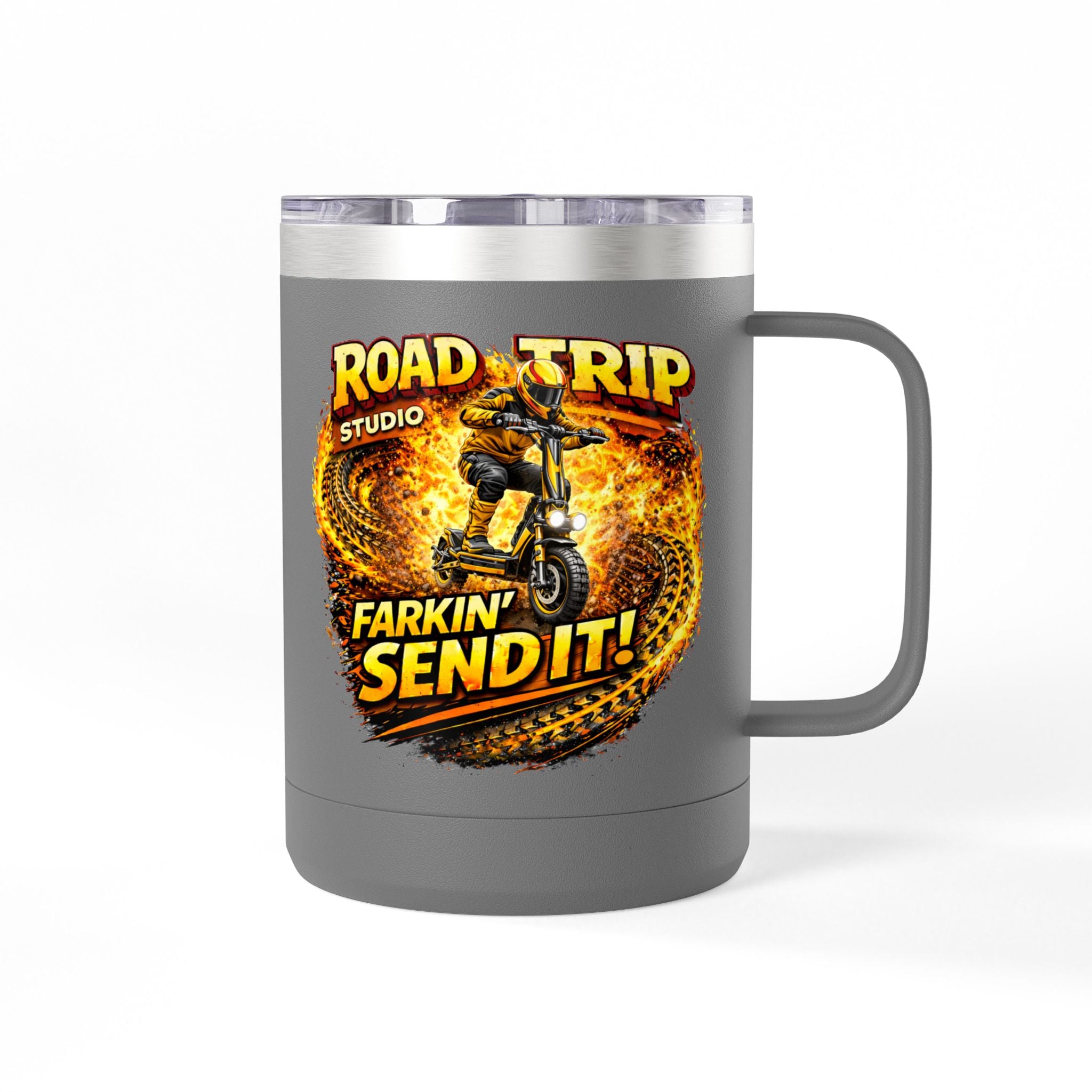 Farkin’ Send It Electric Scooter 15oz Travel Mug