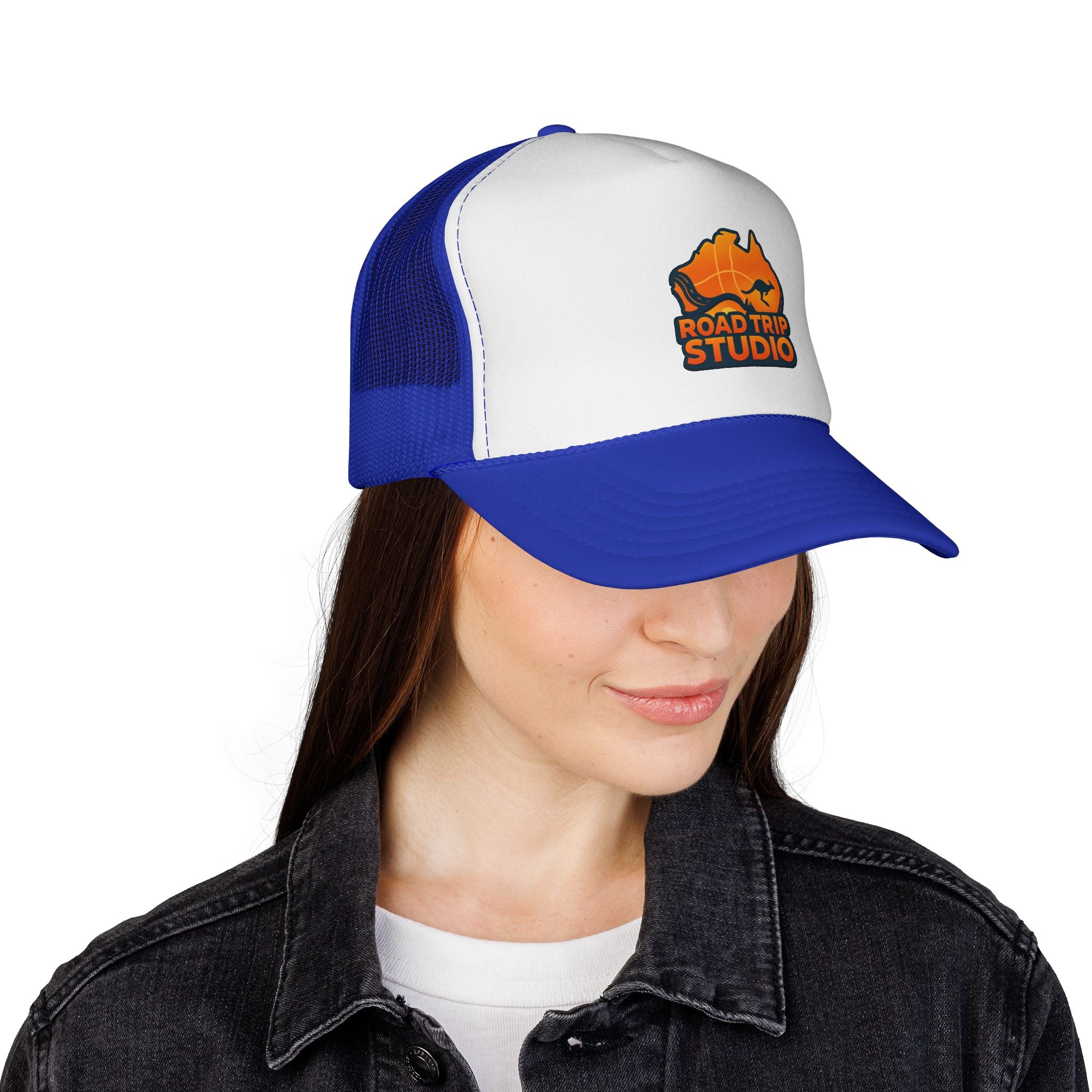 Road Trip Studio Trucker Cap — Aussie Map Logo Mesh Hat