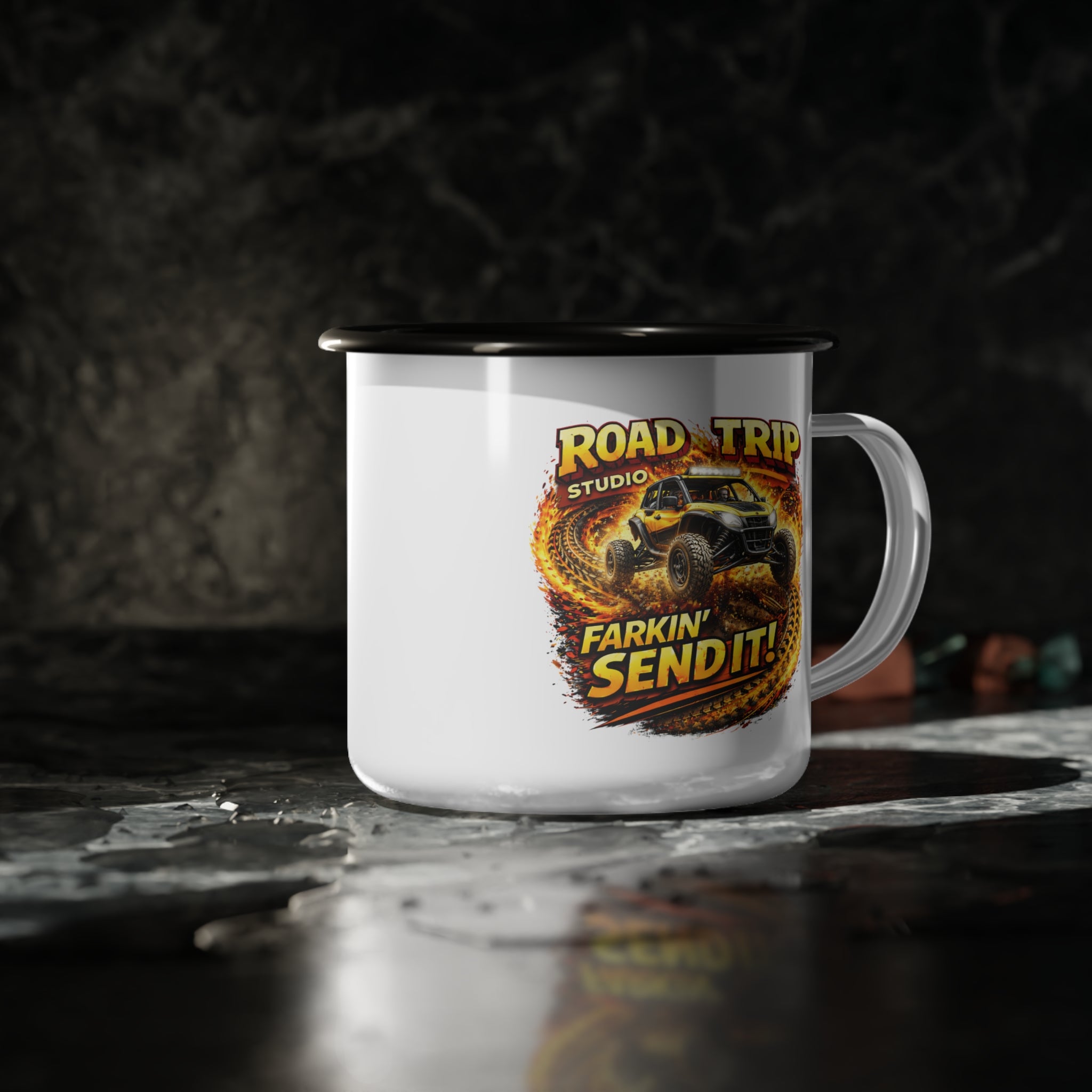 Farkin’ Send It Off-Road Buggy Enamel Camp Cup