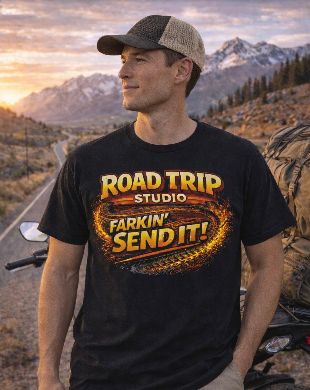 Road Trip Studio - Farkin Send It Logo T-Shirt — Official Road Trip Merch