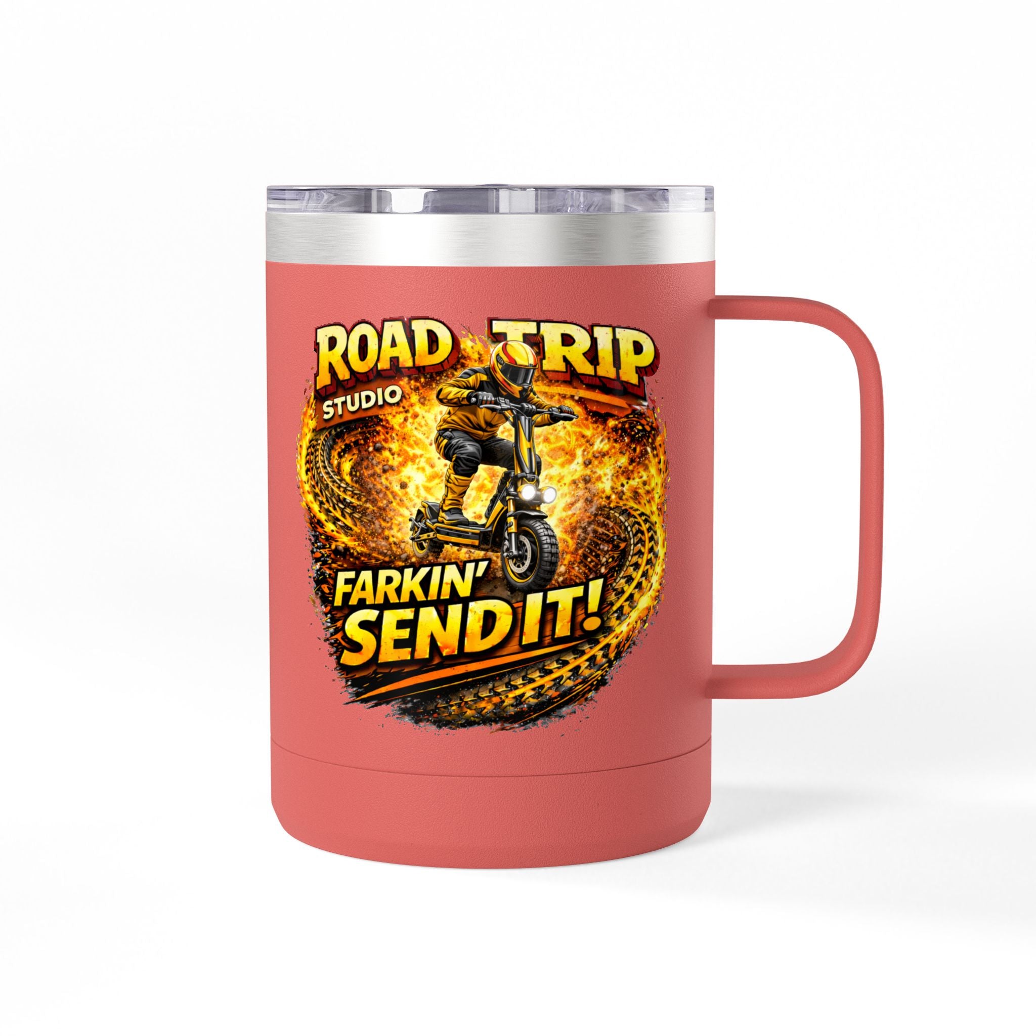 Farkin’ Send It Electric Scooter 15oz Travel Mug