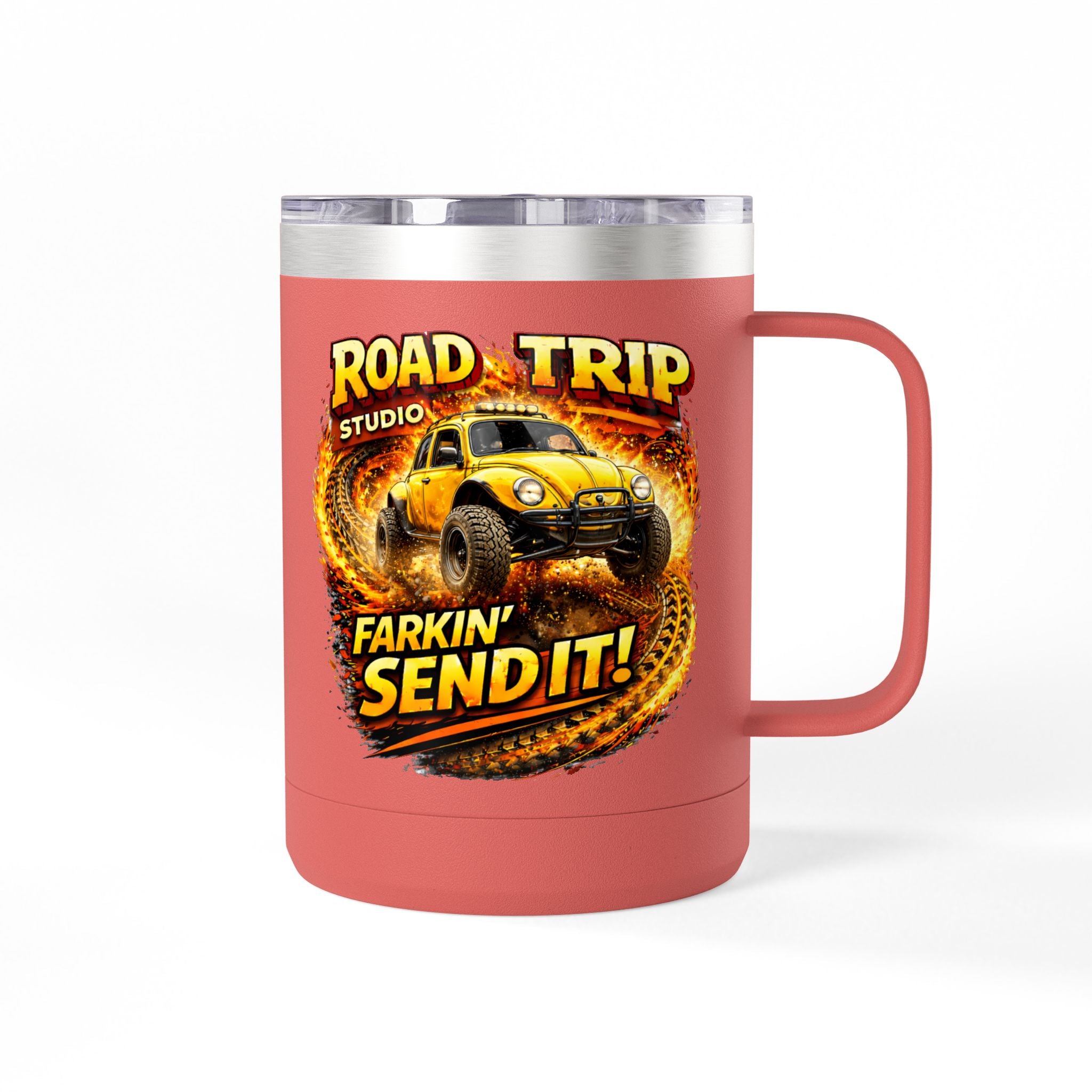 Farkin’ Send It Beetle Buggy 15oz Travel Mug