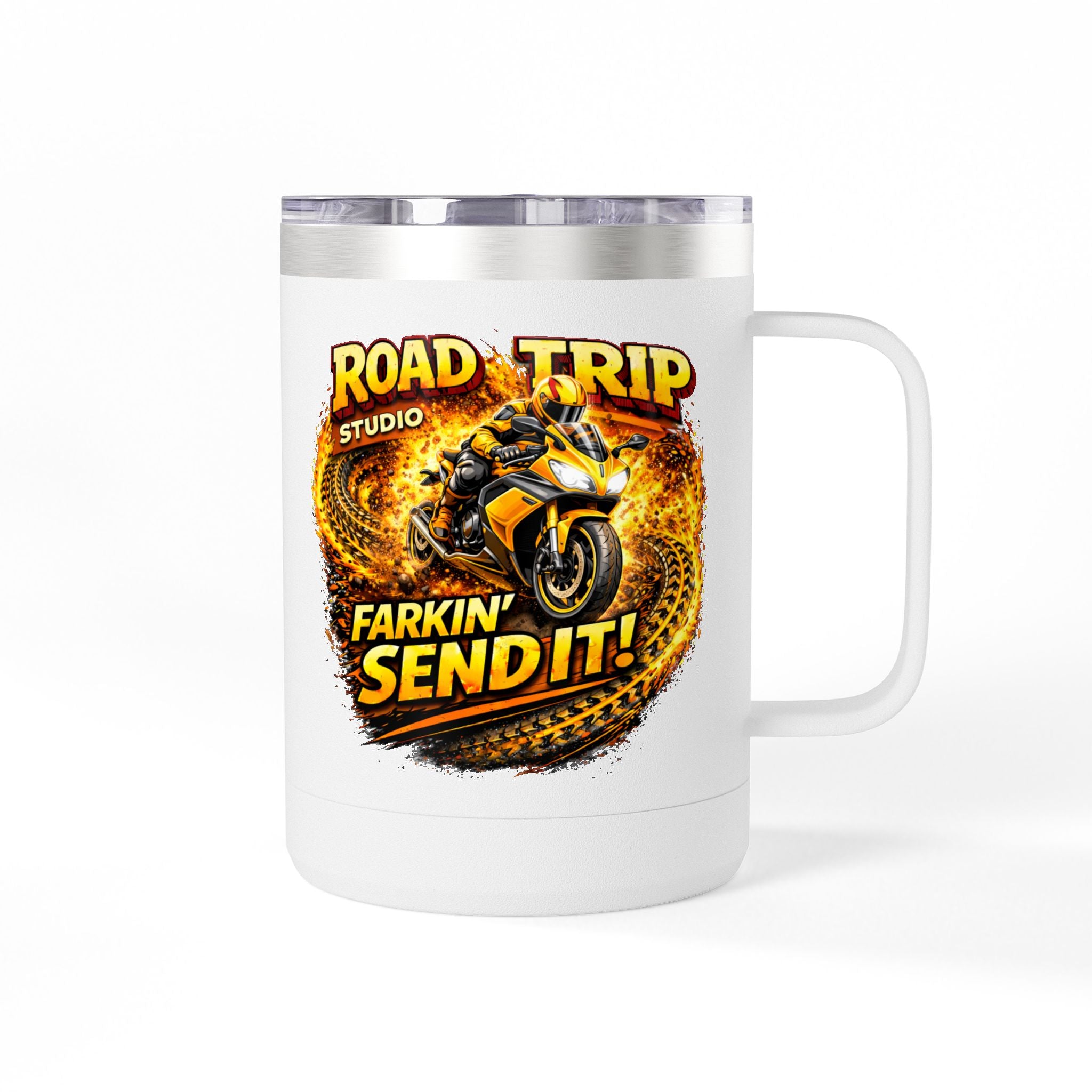Farkin’ Send It Road Bike 15oz Travel Mug
