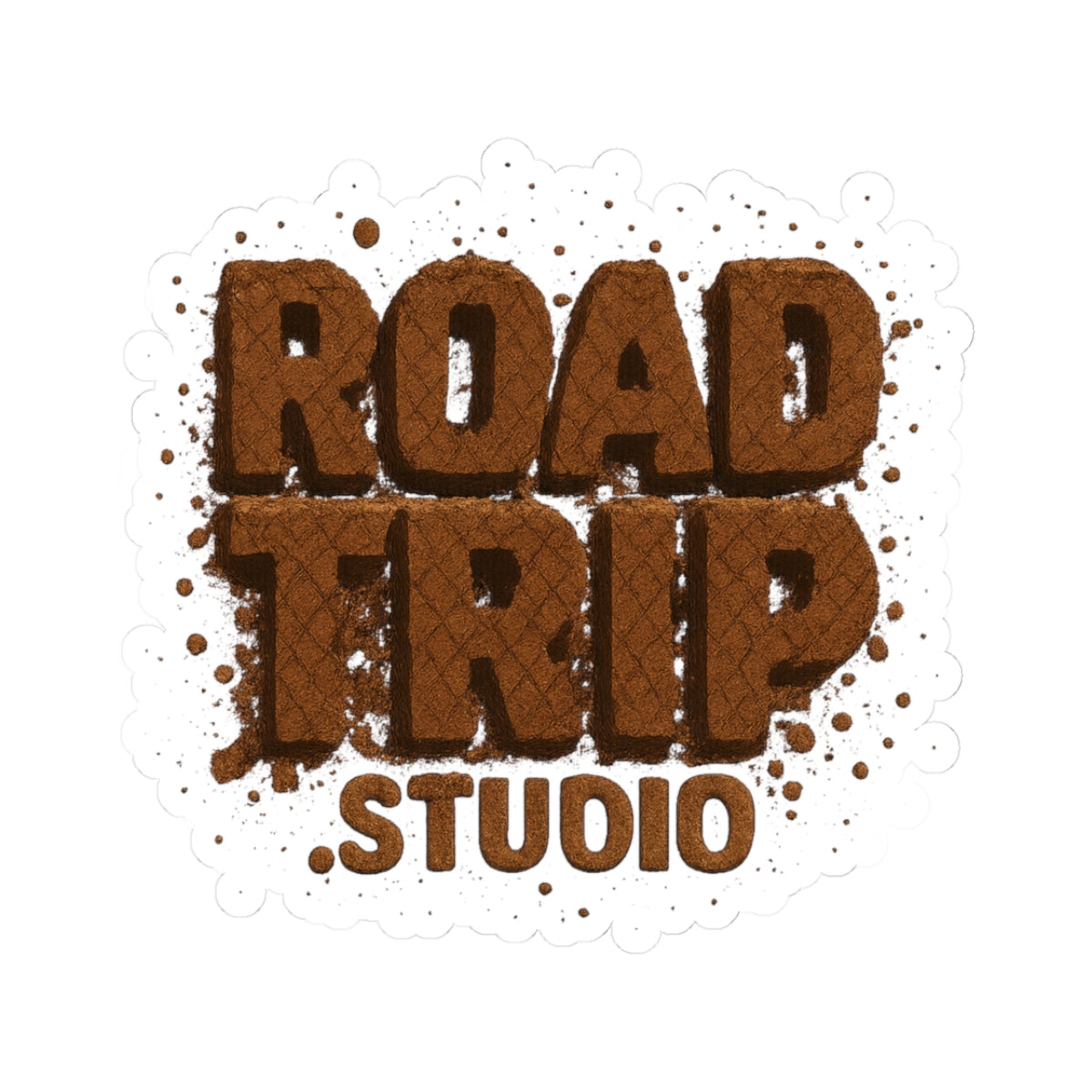 Road Trip Mud Splatter Text Stickers