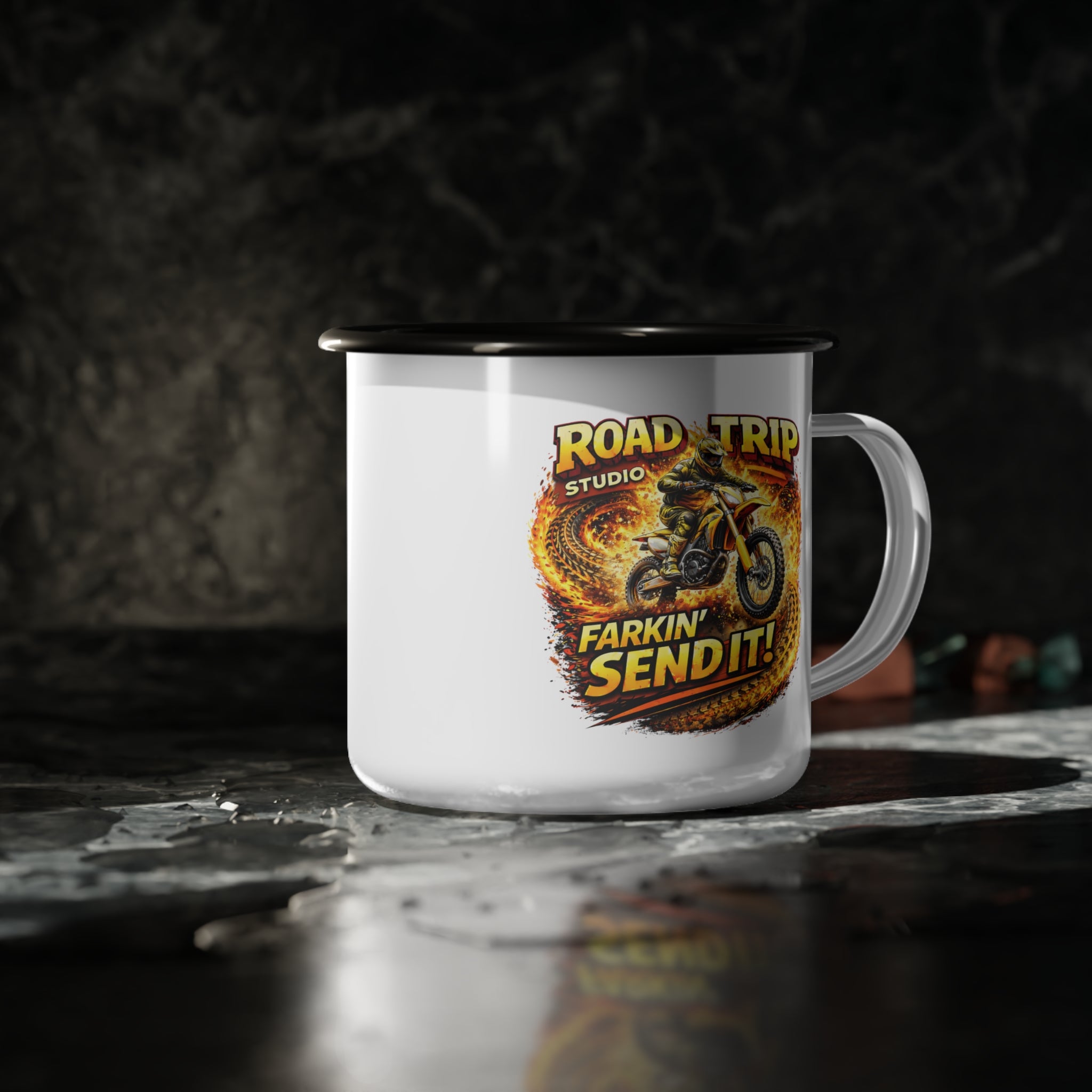 Farkin’ Send It Motocross Enamel Camp Cup