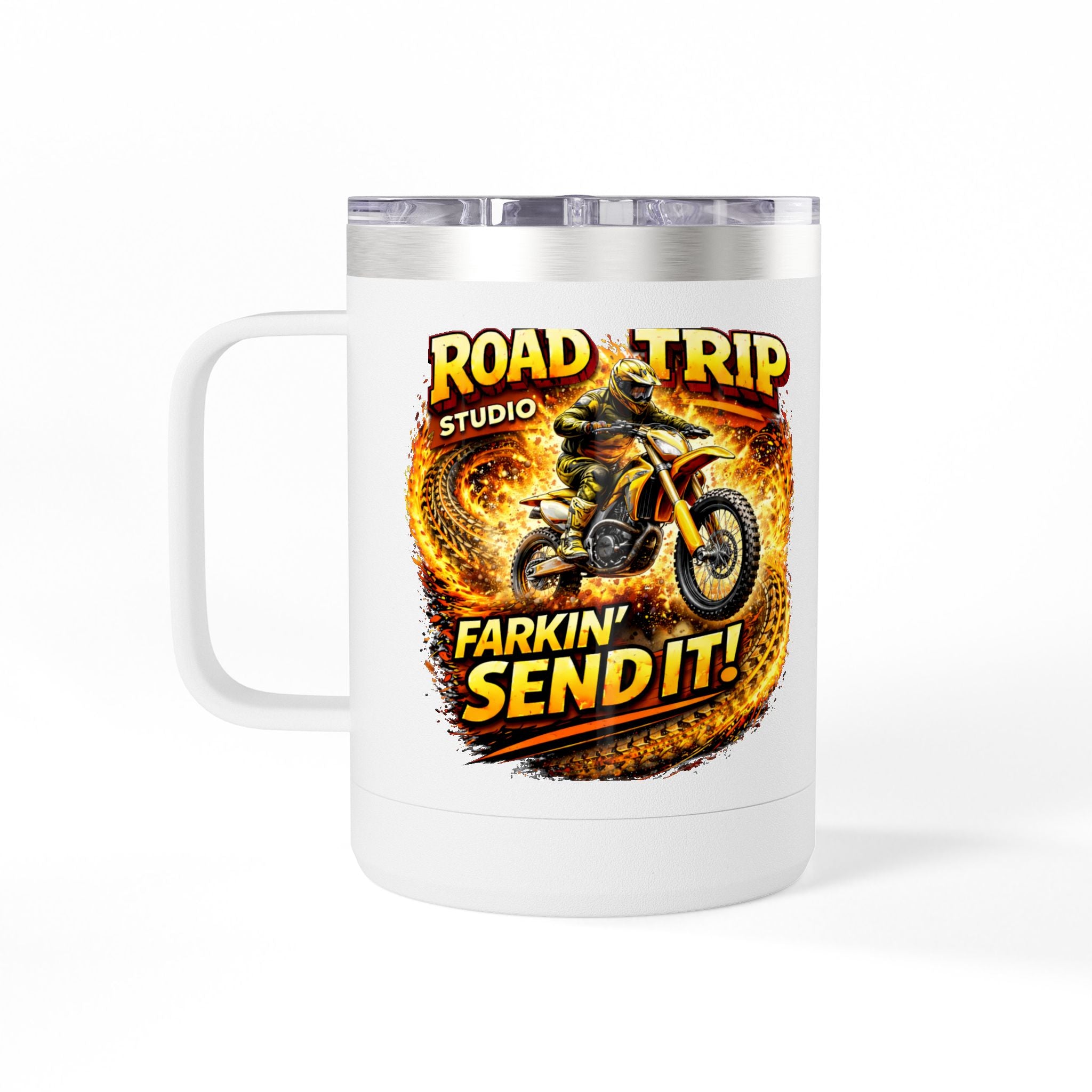 Farkin’ Send It Motocross 15oz Travel Mug