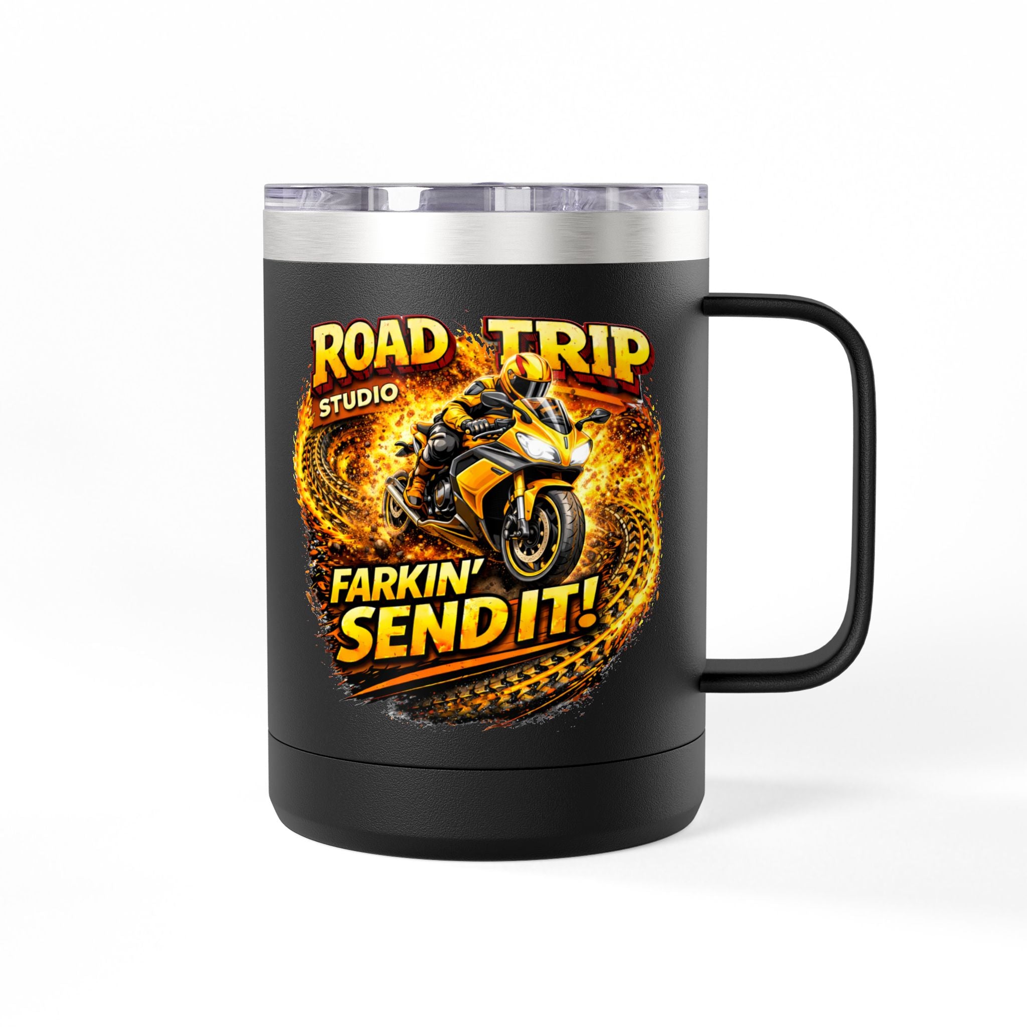 Farkin’ Send It Road Bike 15oz Travel Mug