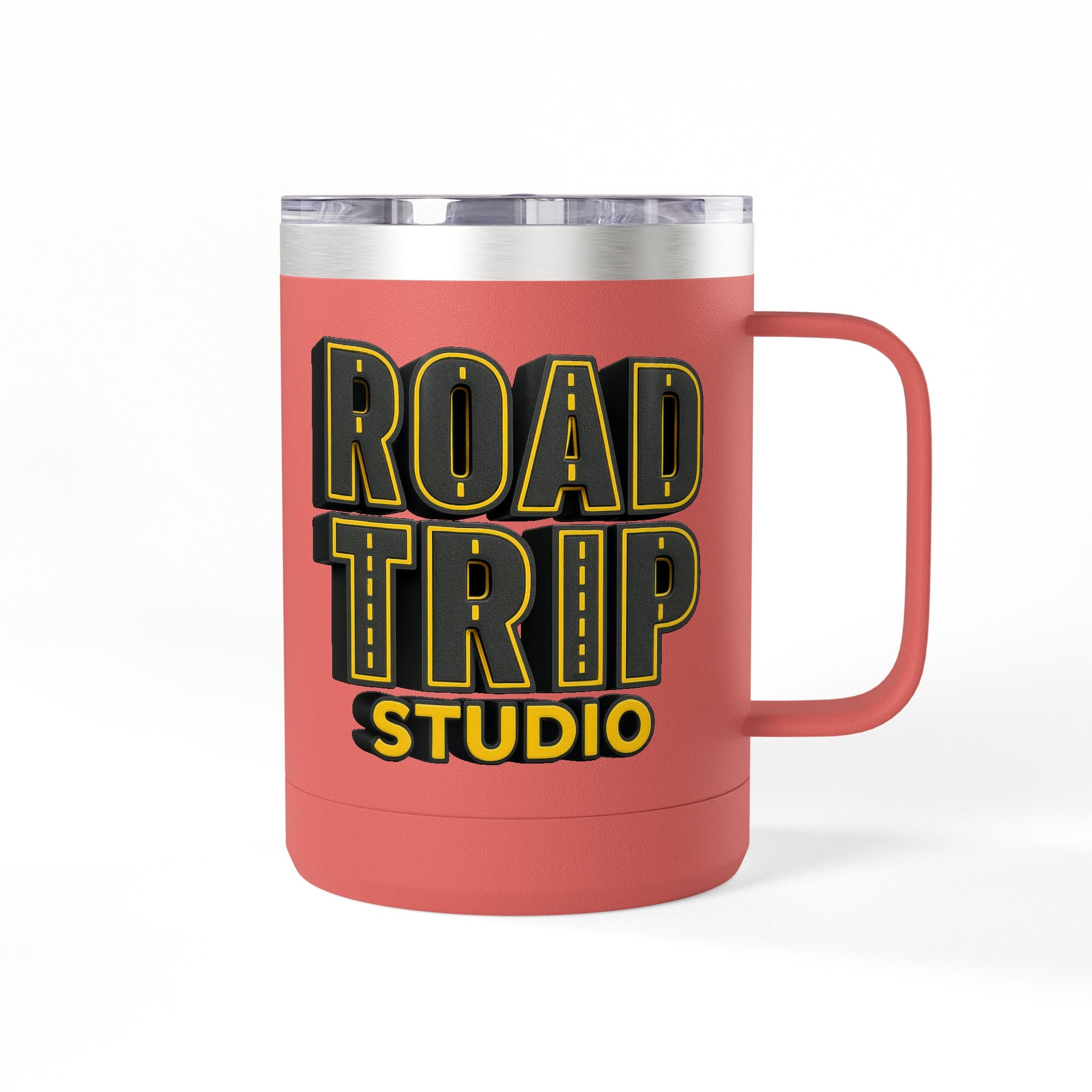 Road Trip Studio 15oz Travel Mug — Highway Text Tumbler
