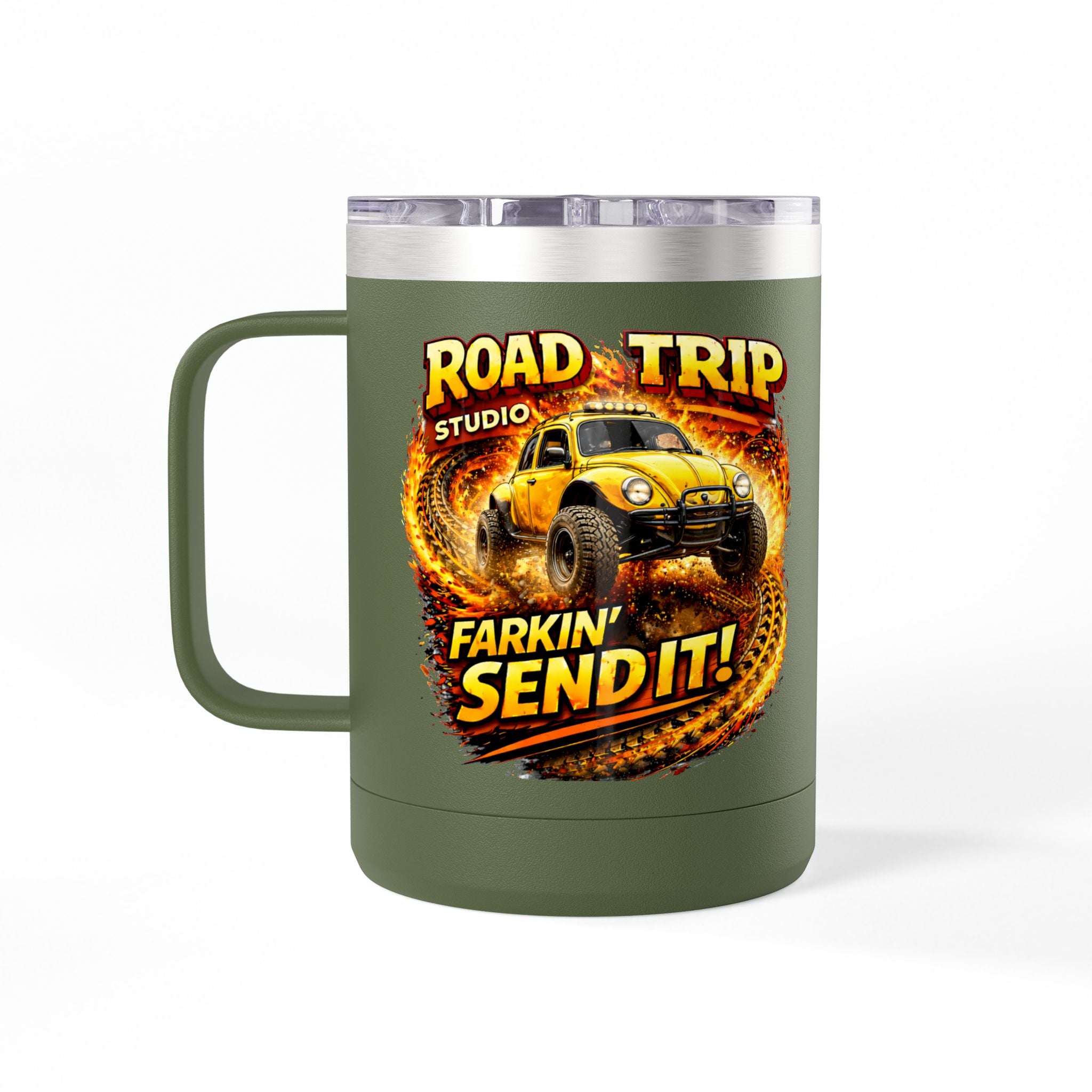 Farkin’ Send It Beetle Buggy 15oz Travel Mug