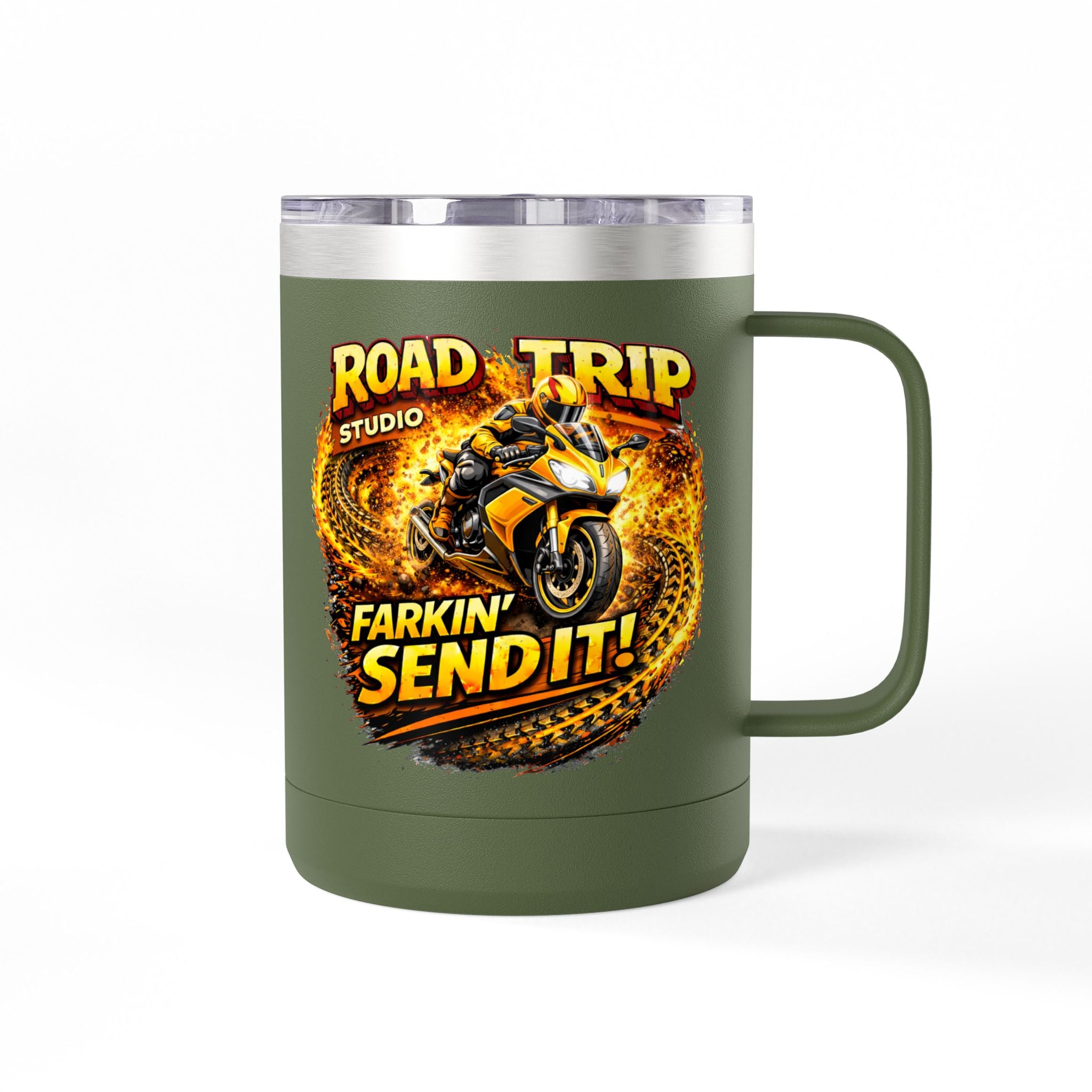 Farkin’ Send It Road Bike 15oz Travel Mug
