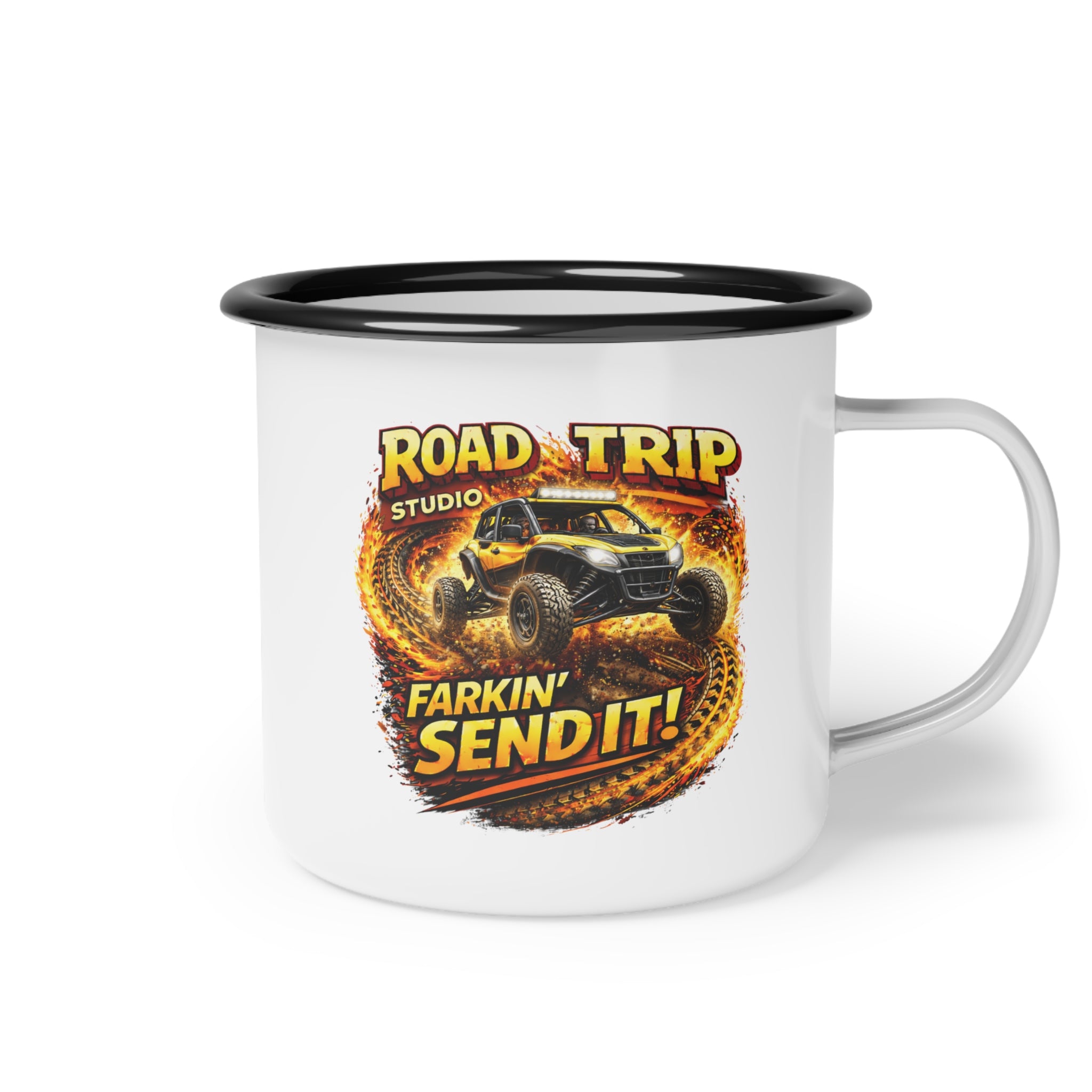 Farkin’ Send It Off-Road Buggy Enamel Camp Cup