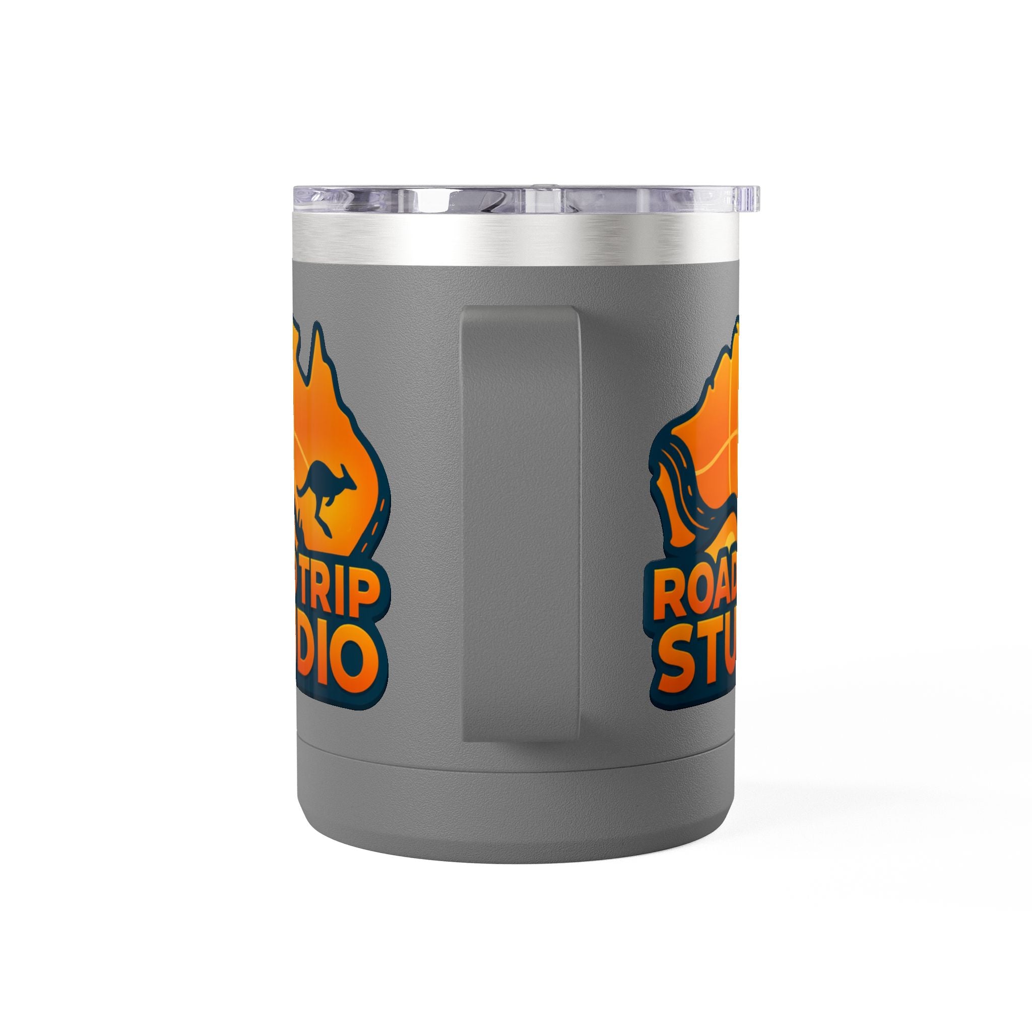 Road Trip Studio 15oz Travel Mug — Australian Map & Kangaroo Logo Tumbler