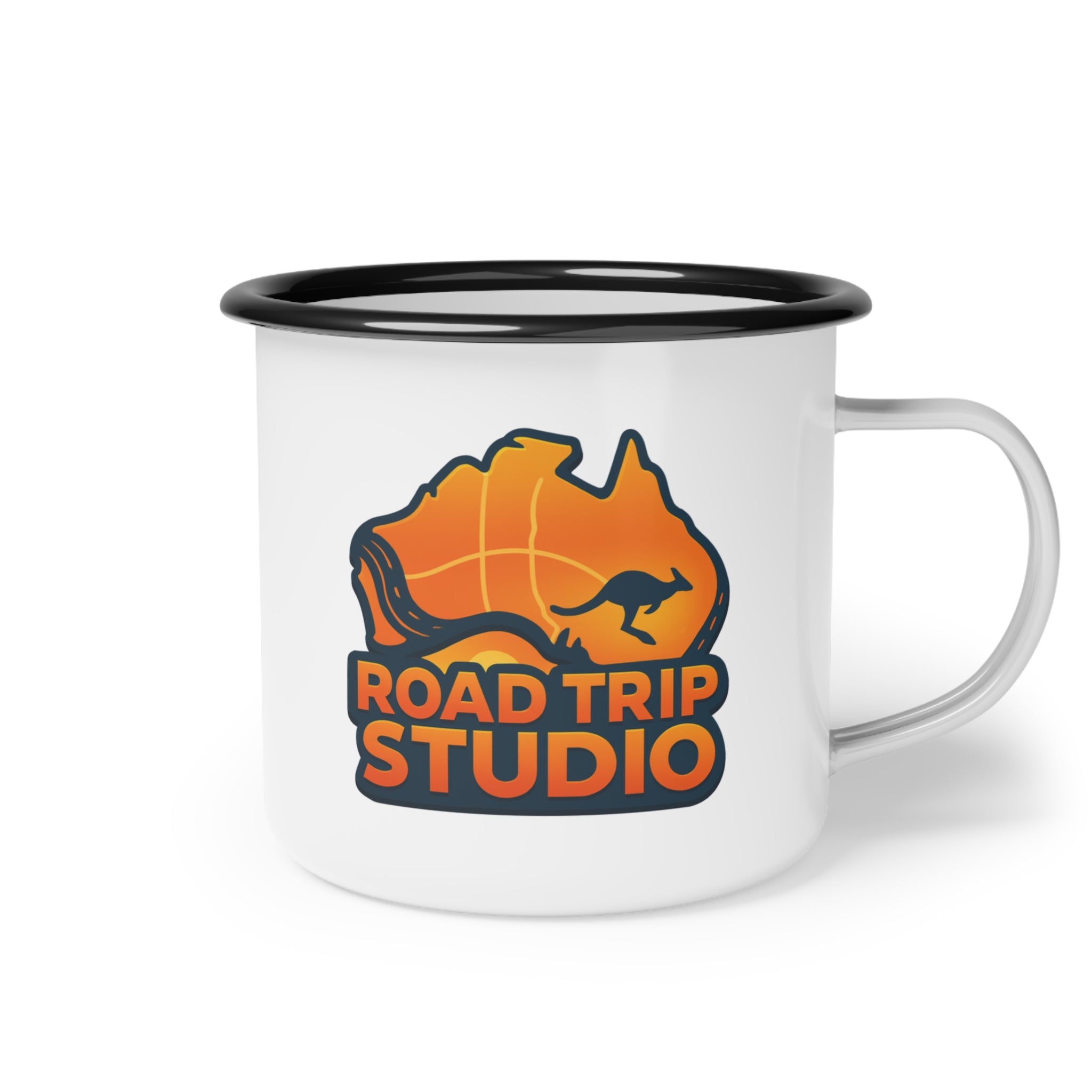 Enamel Camp Cup — Road Trip Studio Australia Logo Mug