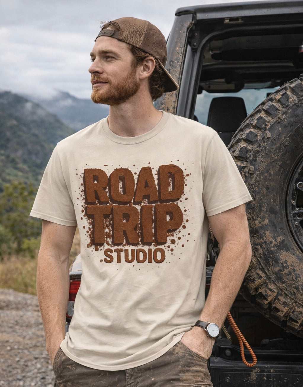 Road Trip Mud Splatter Text Logo T-Shirt — Official Road Trip Merch